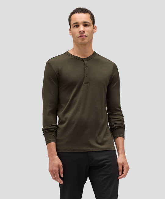 Men's Long Sleeve Merino Henley