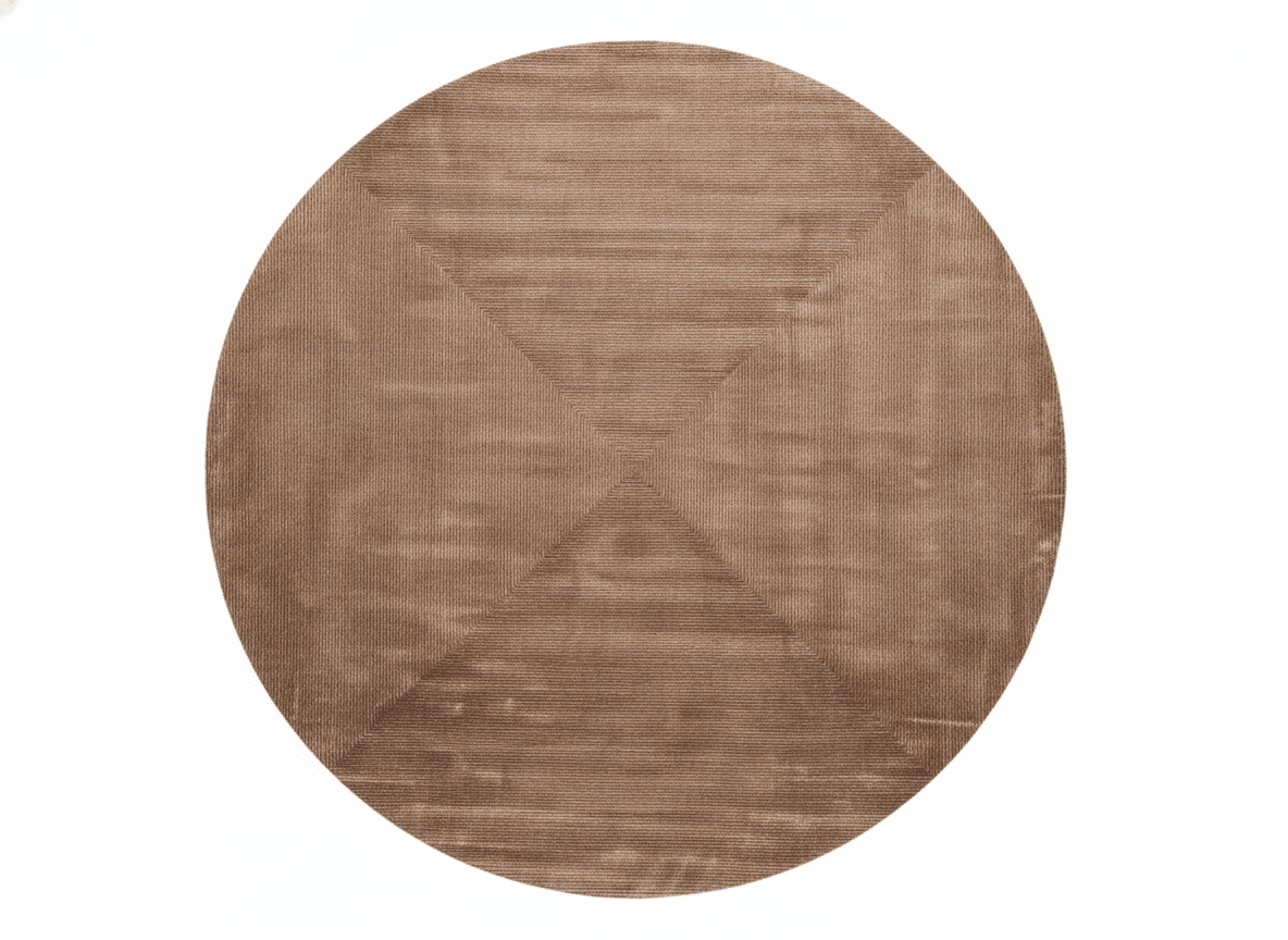 Japandi Style Handcrafted Round Rug