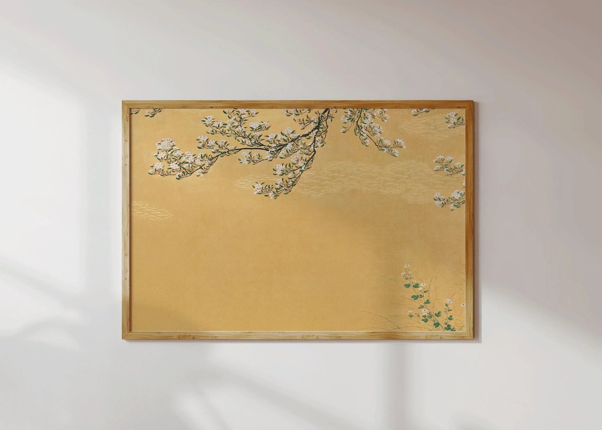 Estampes japonaises de grues : style Ukiyo-e, duo Shin Hanga jaune