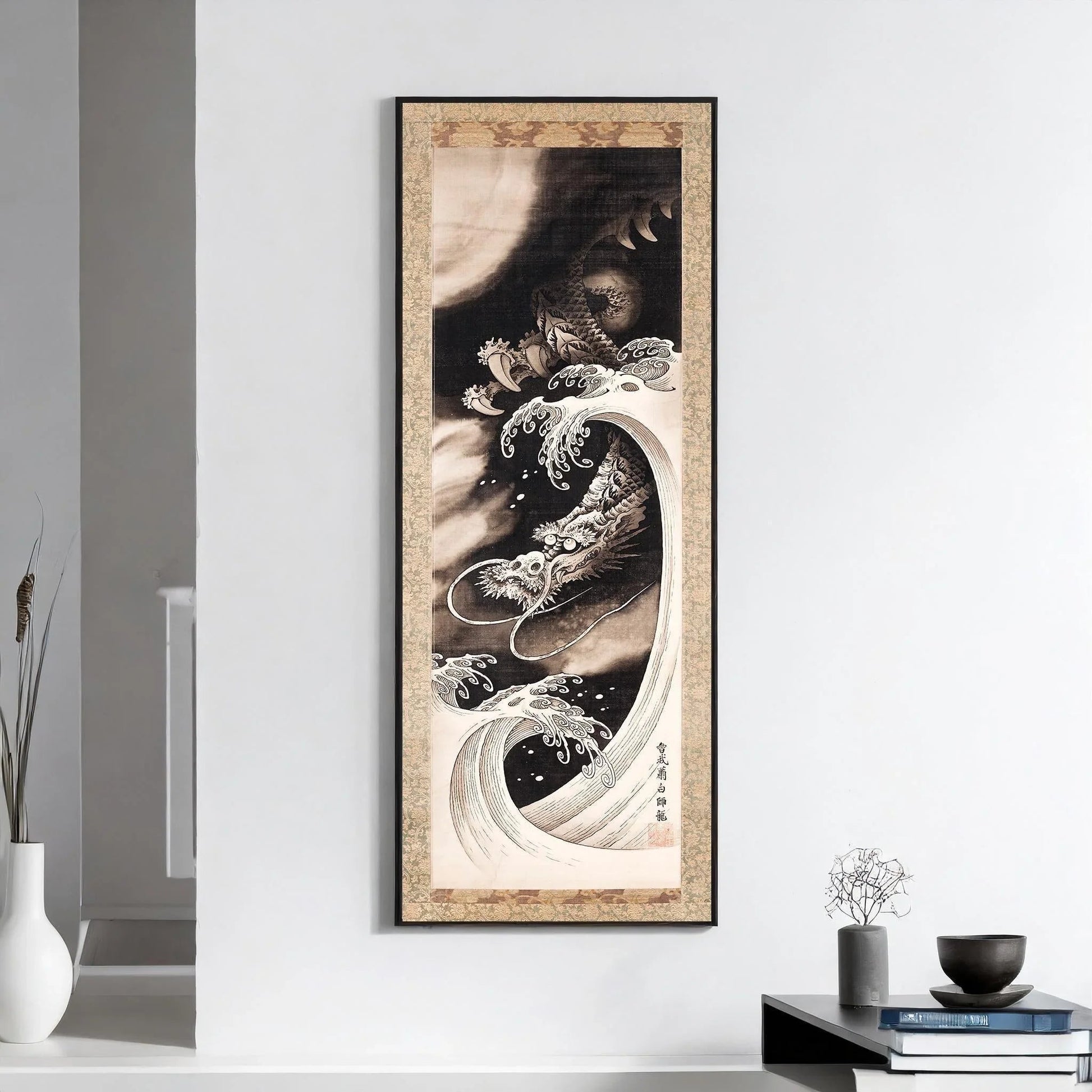 Estampe japonaise représentant un dragon : reproduction giclée vintage de Soga Sohaku