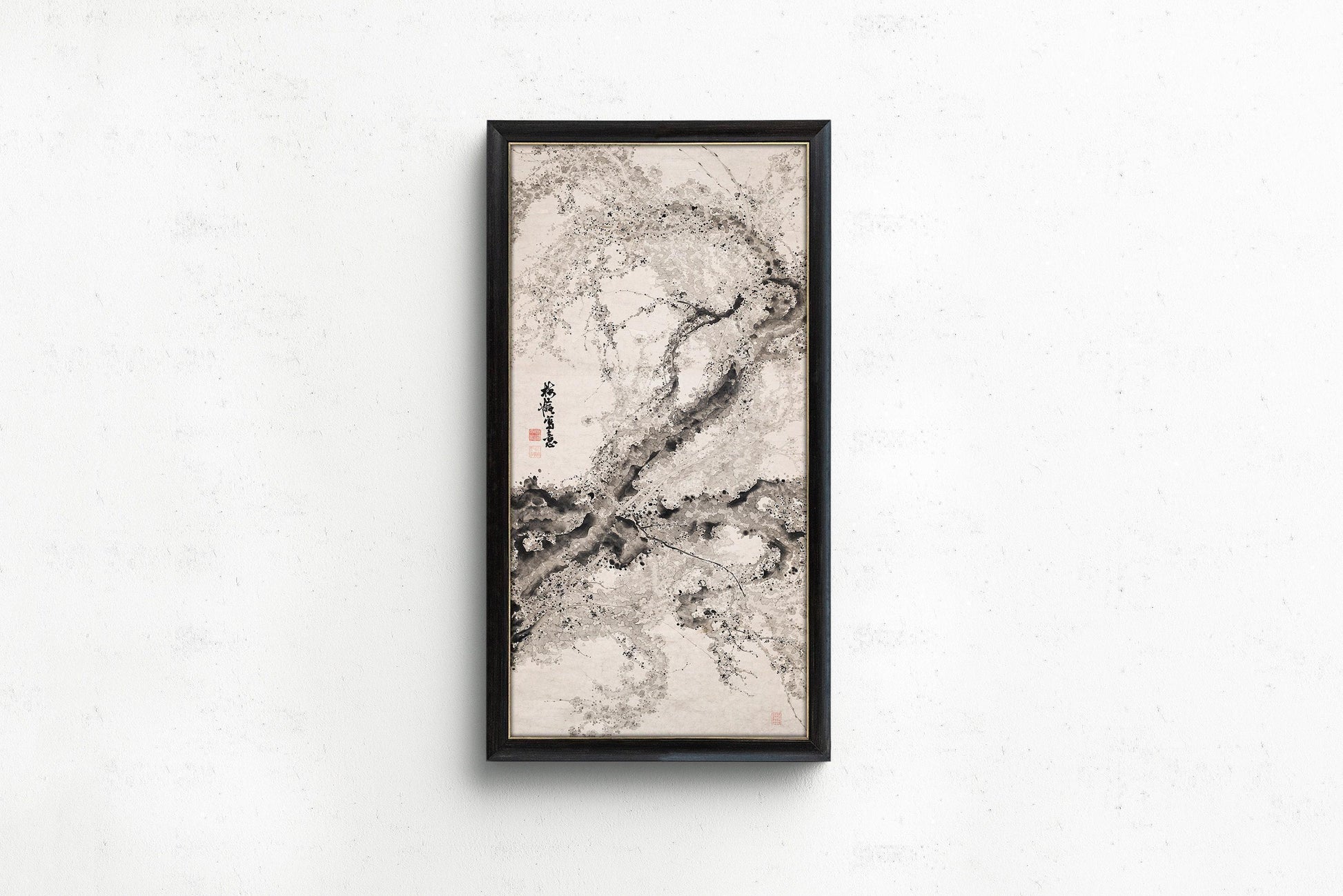 Art japonais du prunier : Impression giclée panoramique asiatique vintage