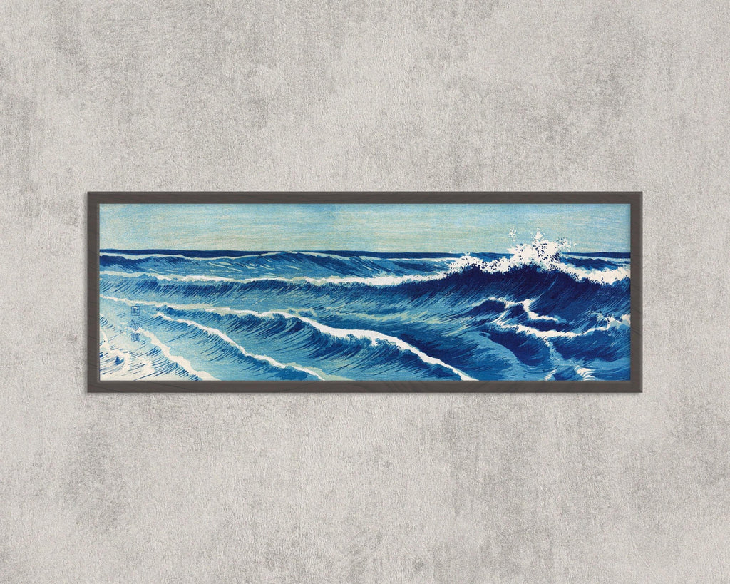 Estampe japonaise de paysage marin : Vagues océaniques d'Uehara Konen (Giclée)
