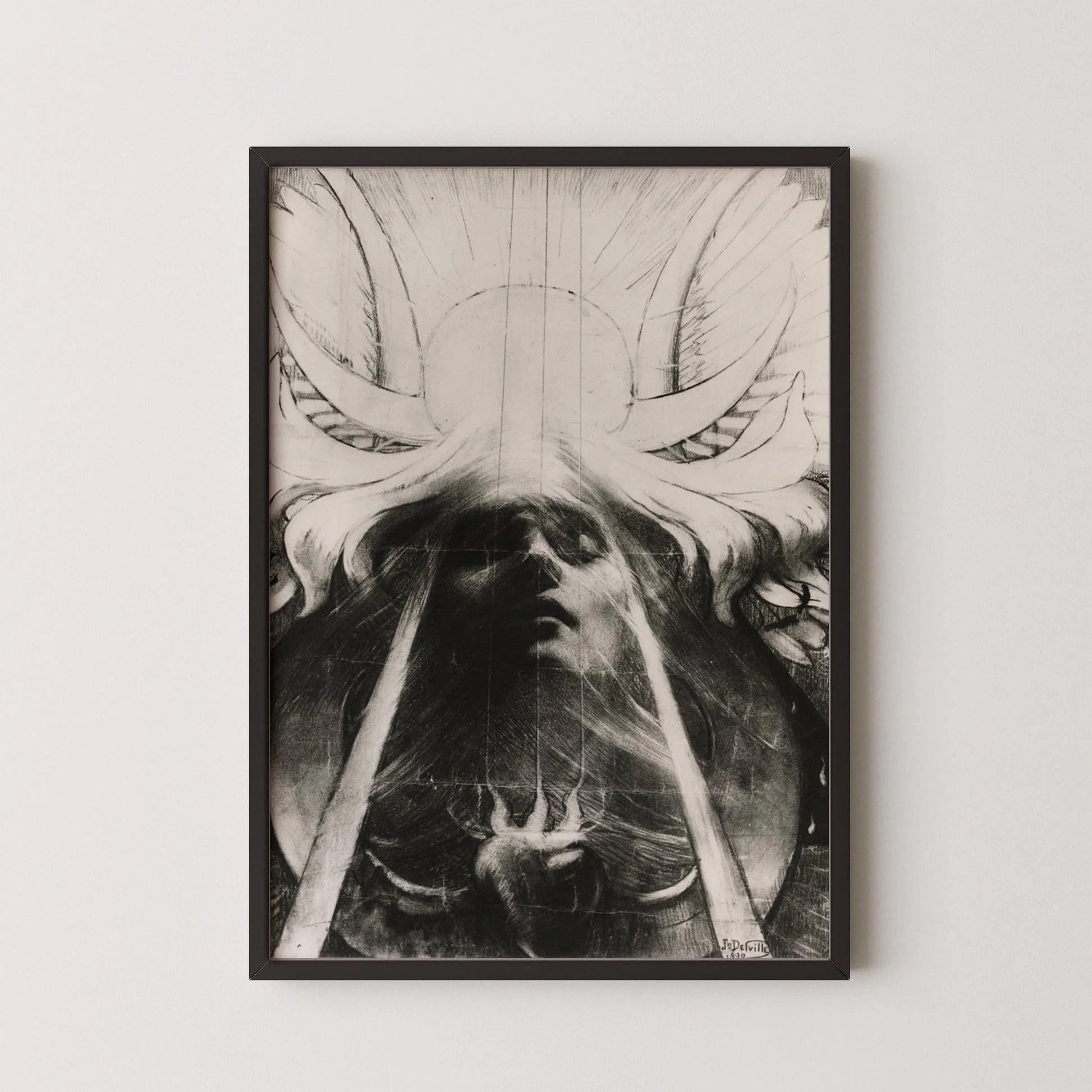 Estampe giclée de Parsifal de Jean Delville : œuvre d’art symboliste, encadrée ou non.