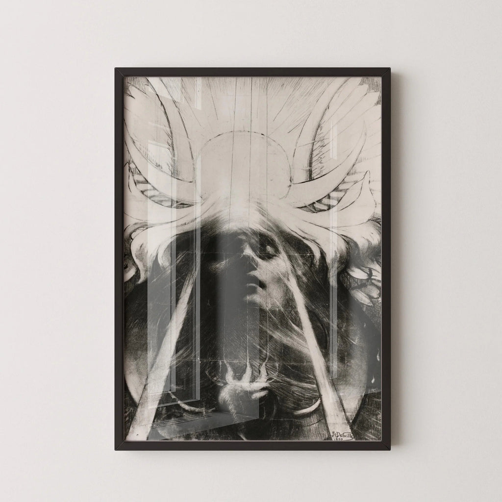 Estampe giclée de Parsifal de Jean Delville : œuvre d’art symboliste, encadrée ou non.