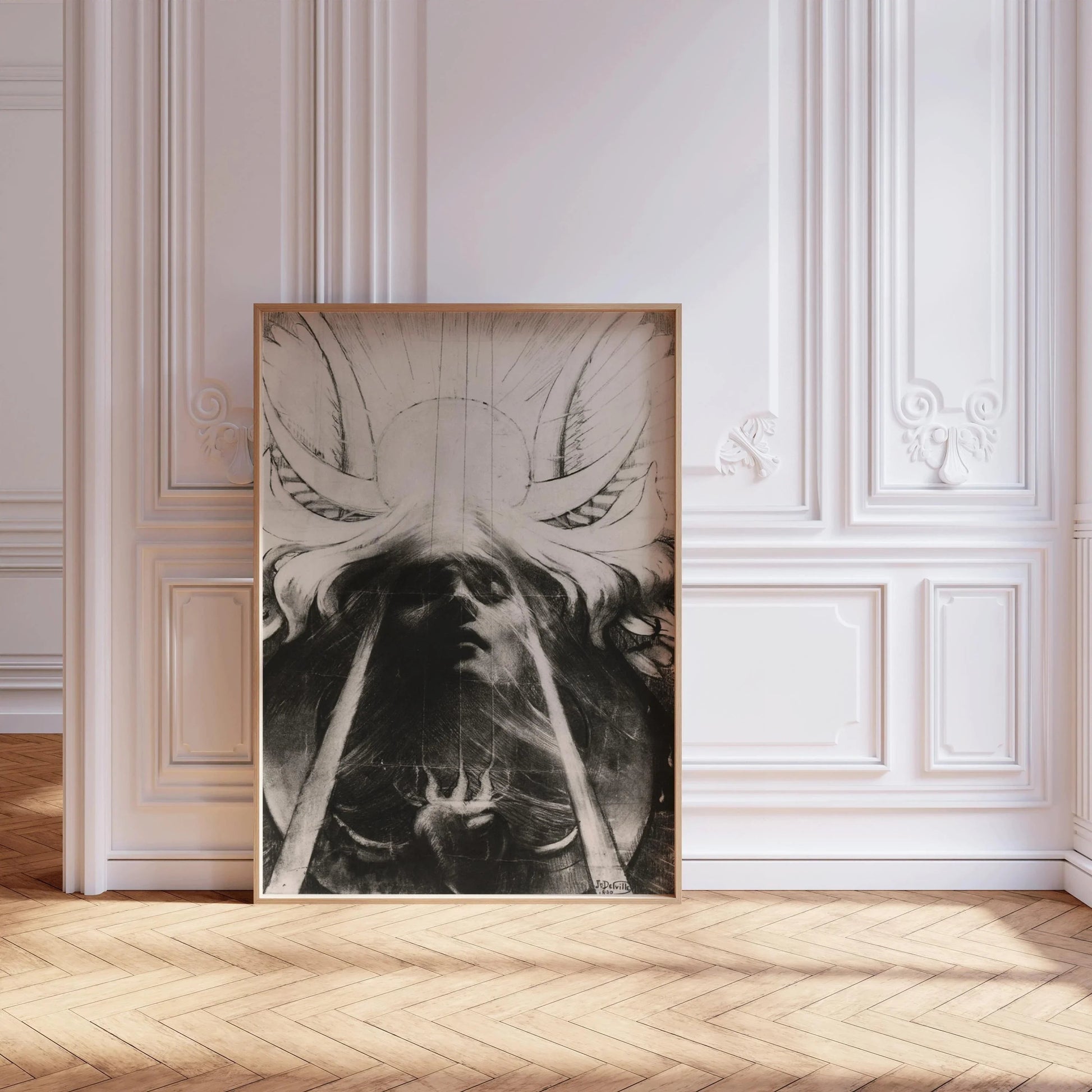 Estampe giclée de Parsifal de Jean Delville : œuvre d’art symboliste, encadrée ou non.