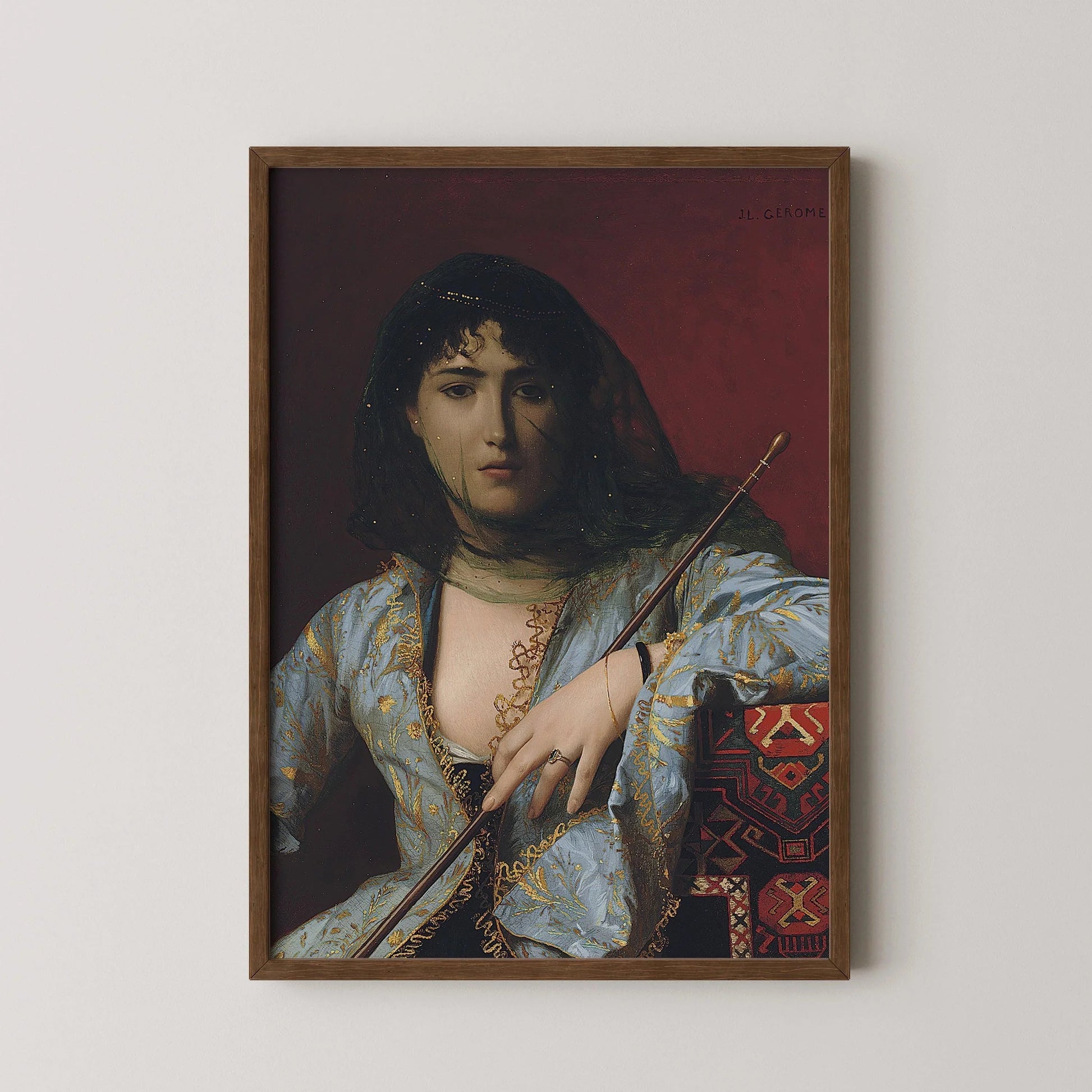 Jean-Léon Gérôme - Beauté circassienne voilée | Art orientaliste (disponible encadré à la main ou non encadré)