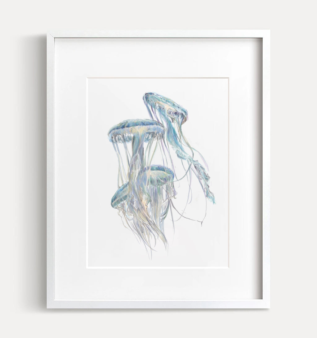 Jellyfish Wall Art | Modern Ocean Watercolor Painting