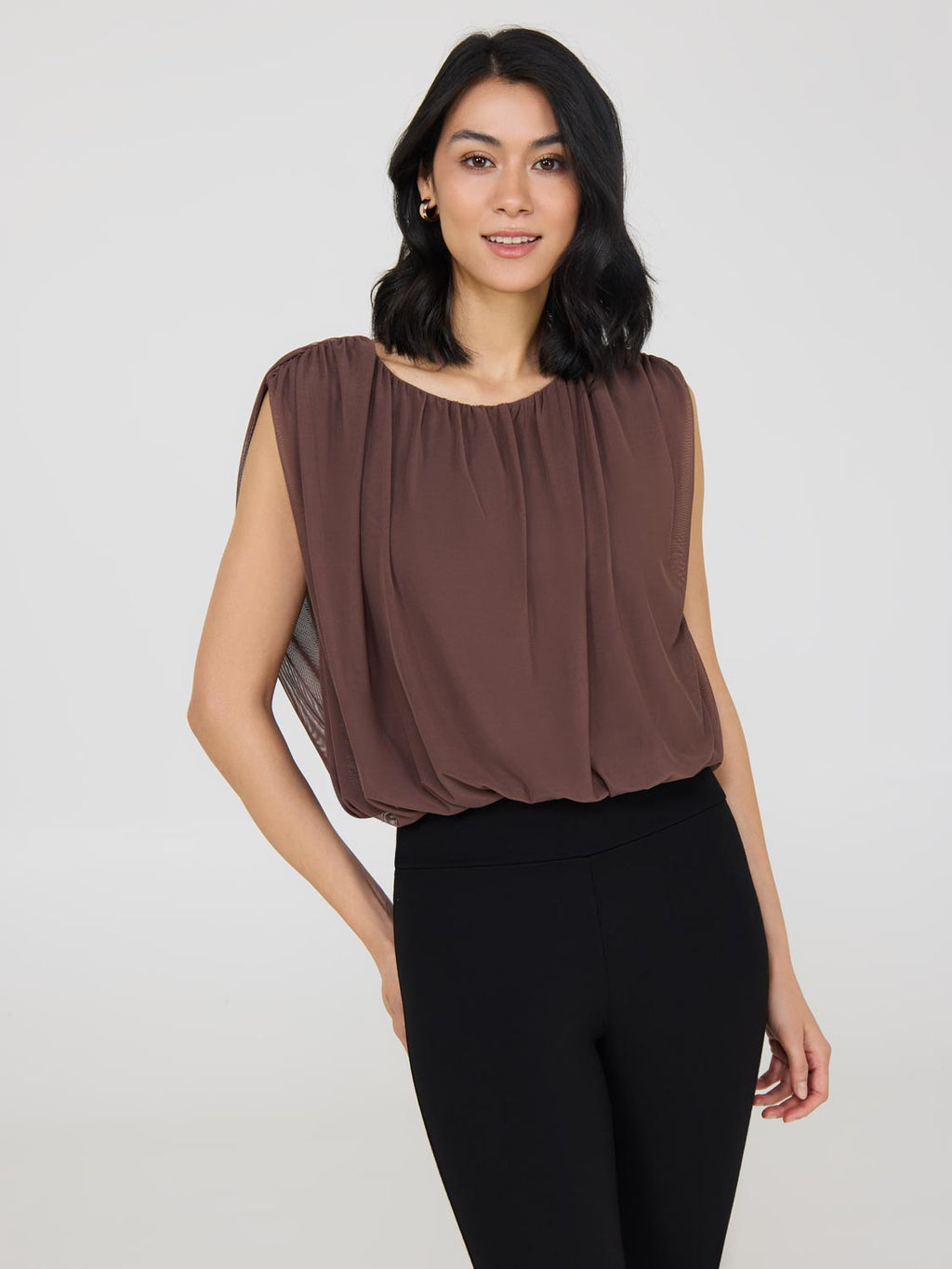 Sleeveless Bubble Hem Top