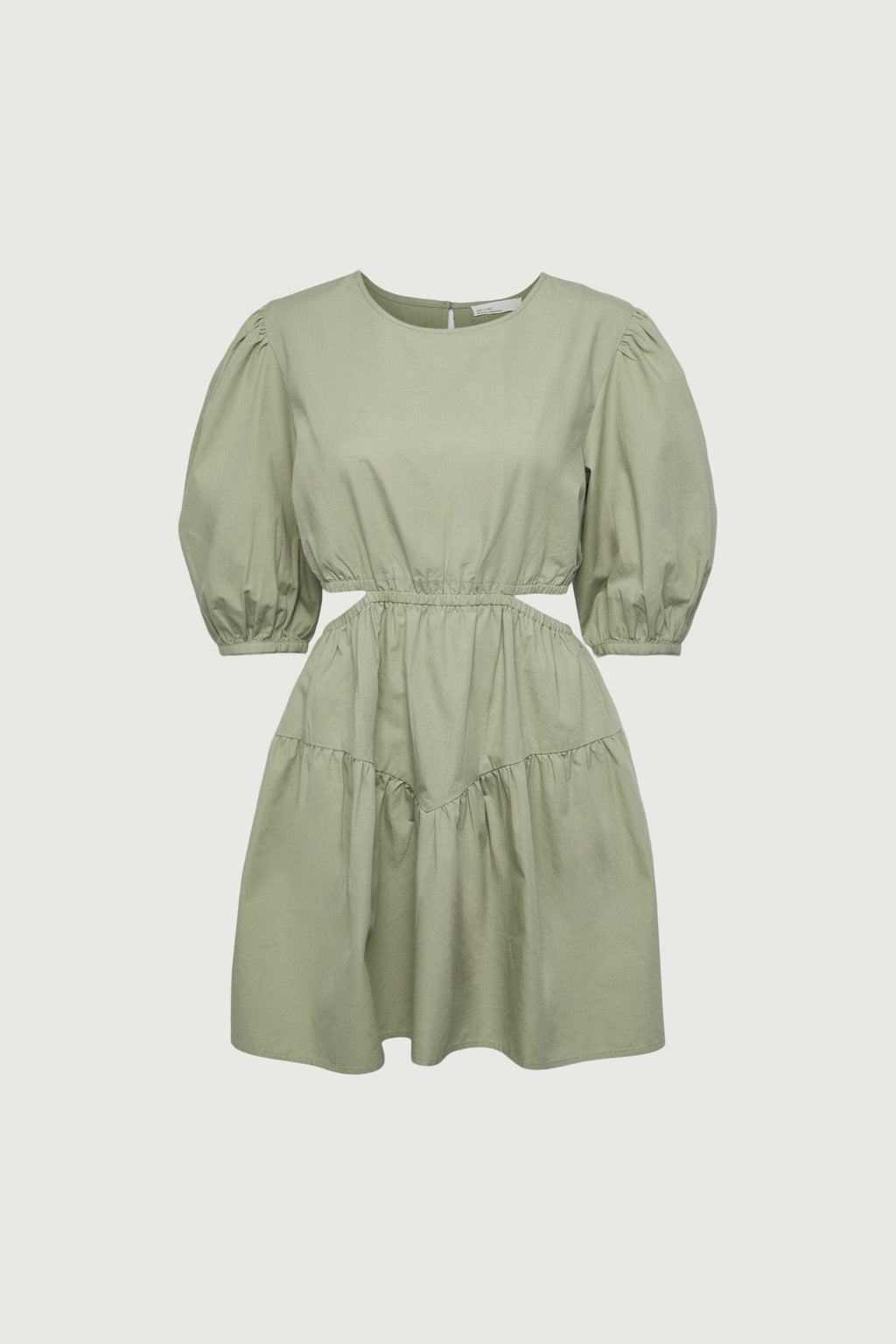 MINI ROBE À MANCHES BOUFFANTES AVEC DÉCOUPES