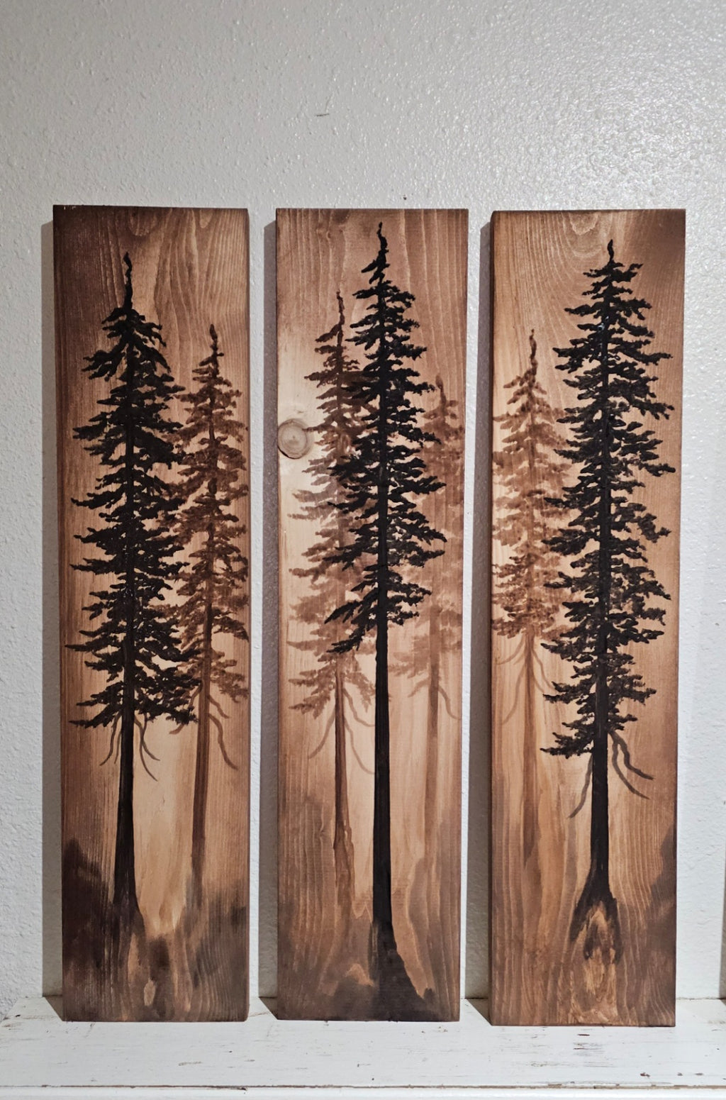 Wall art on wood wall decor(set of three) 24" by 5.5"