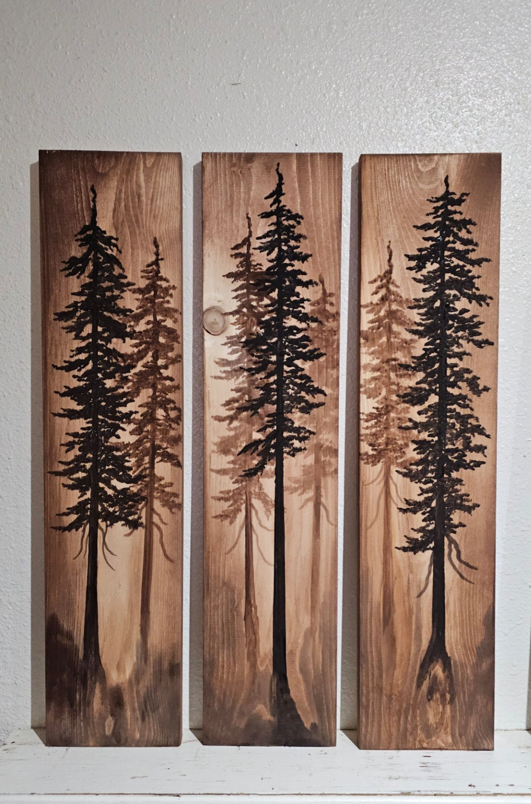 Wall art on wood wall decor(set of three) 24" by 5.5"