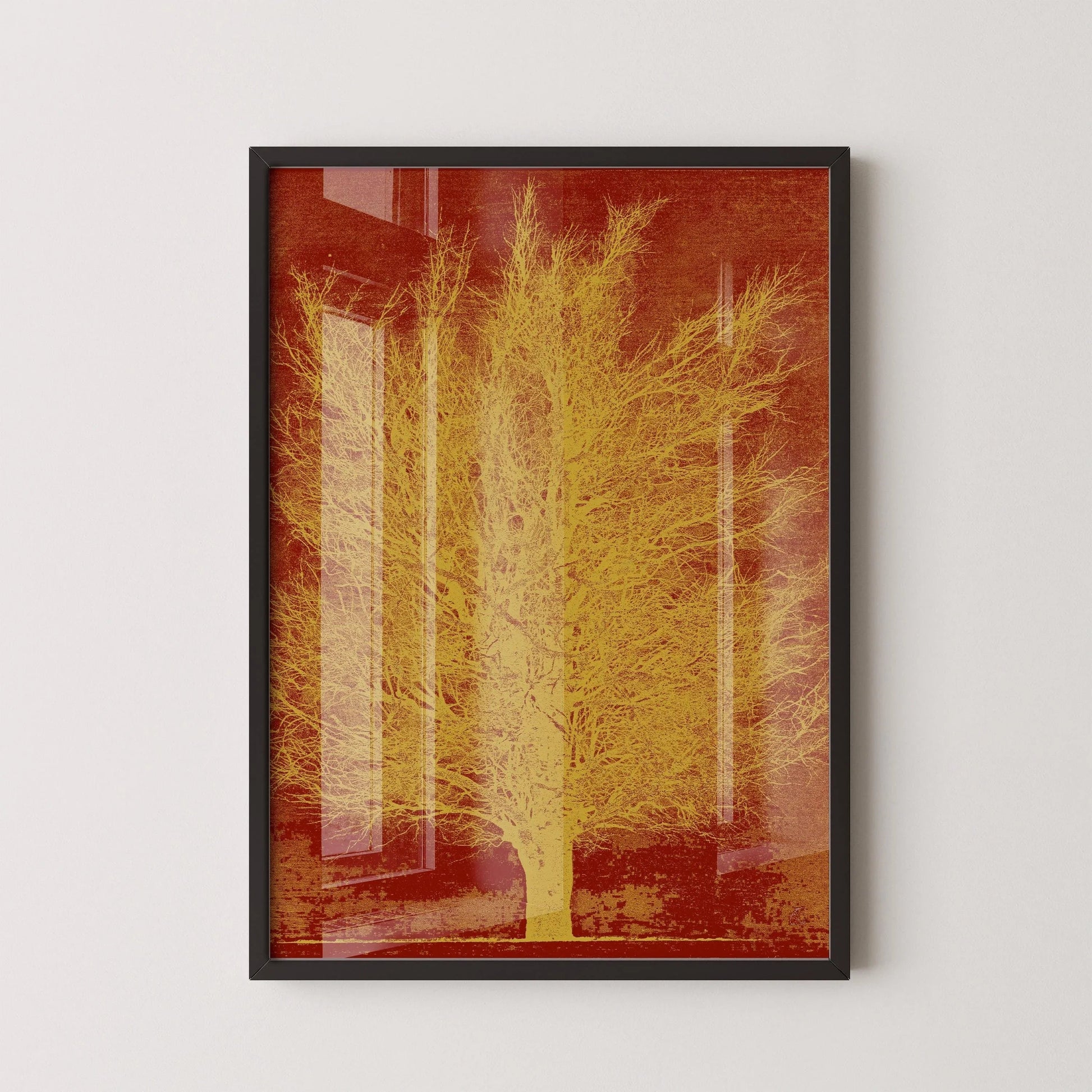 Estampe de Joichi Hoshi Gold Tree : Art japonais ancien sur bois