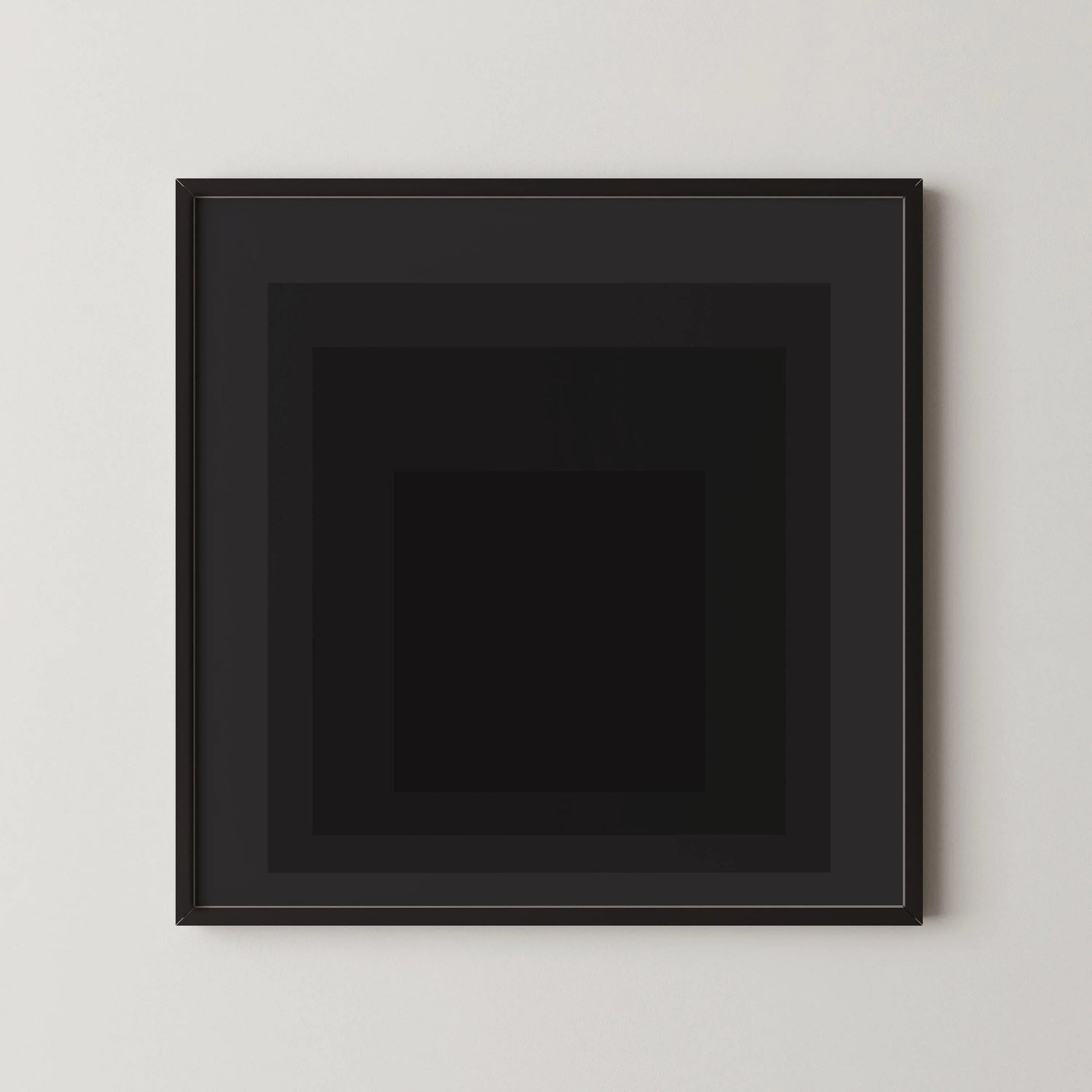 Estampe giclée « Ange » inspirée par Josef Albers : Art moderne du milieu du XXe siècle, hommage noir au carré