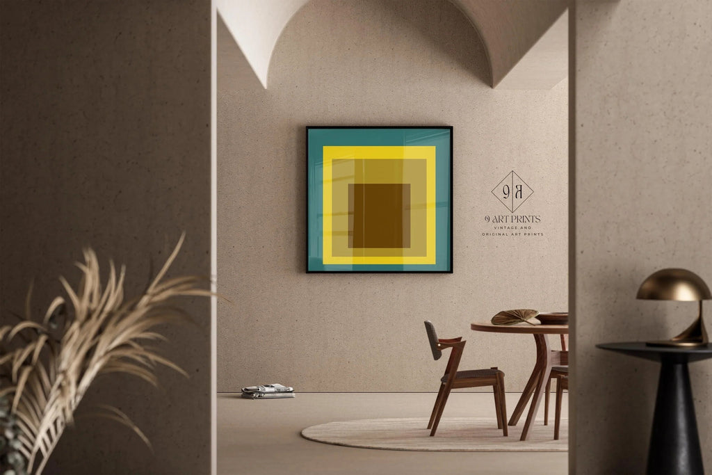 Hommage au carré inspiré par « Memento » de Josef Albers : estampe giclée : art moderne du milieu du XXe siècle