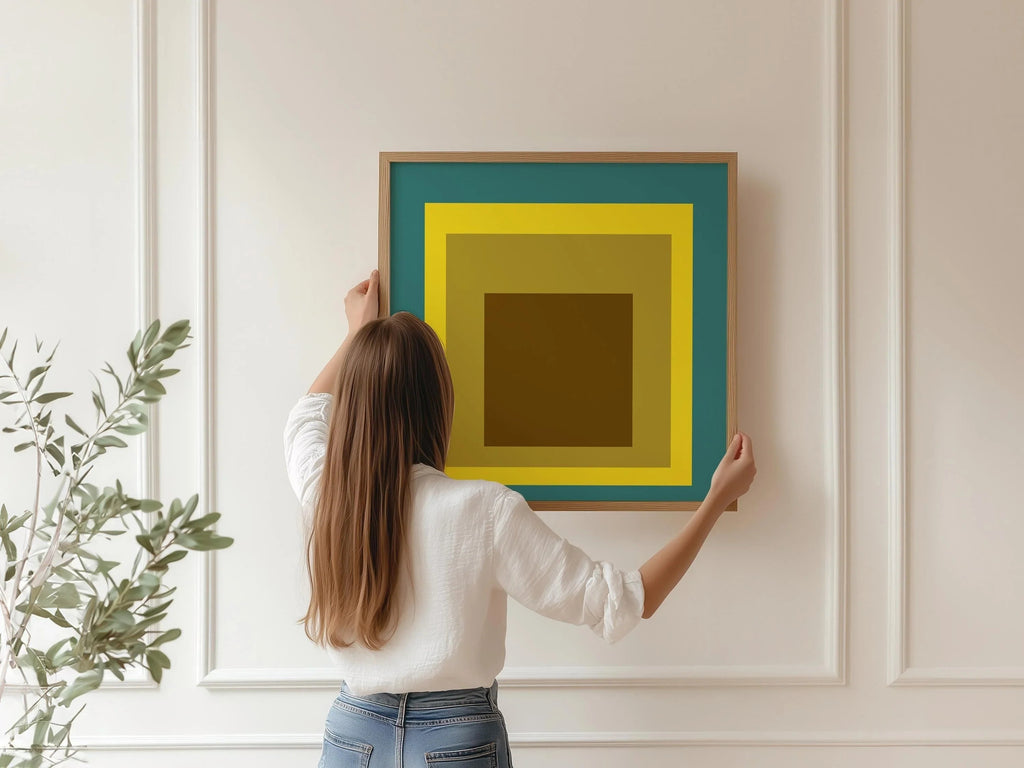 Hommage au carré inspiré par « Memento » de Josef Albers : estampe giclée : art moderne du milieu du XXe siècle