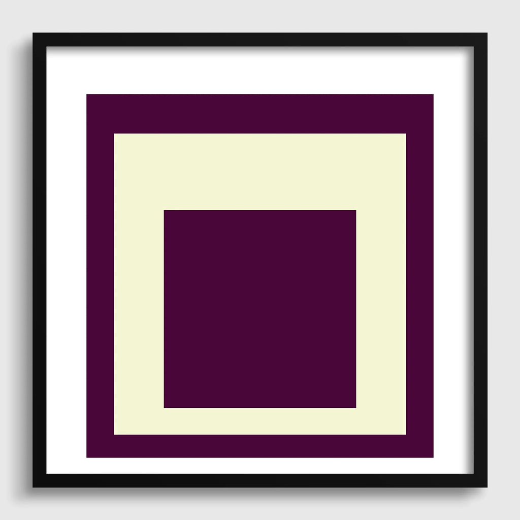 Estampe « Hommage au carré » inspirée par Josef Albers, style moderne du milieu du XXe siècle, avec option encadrée