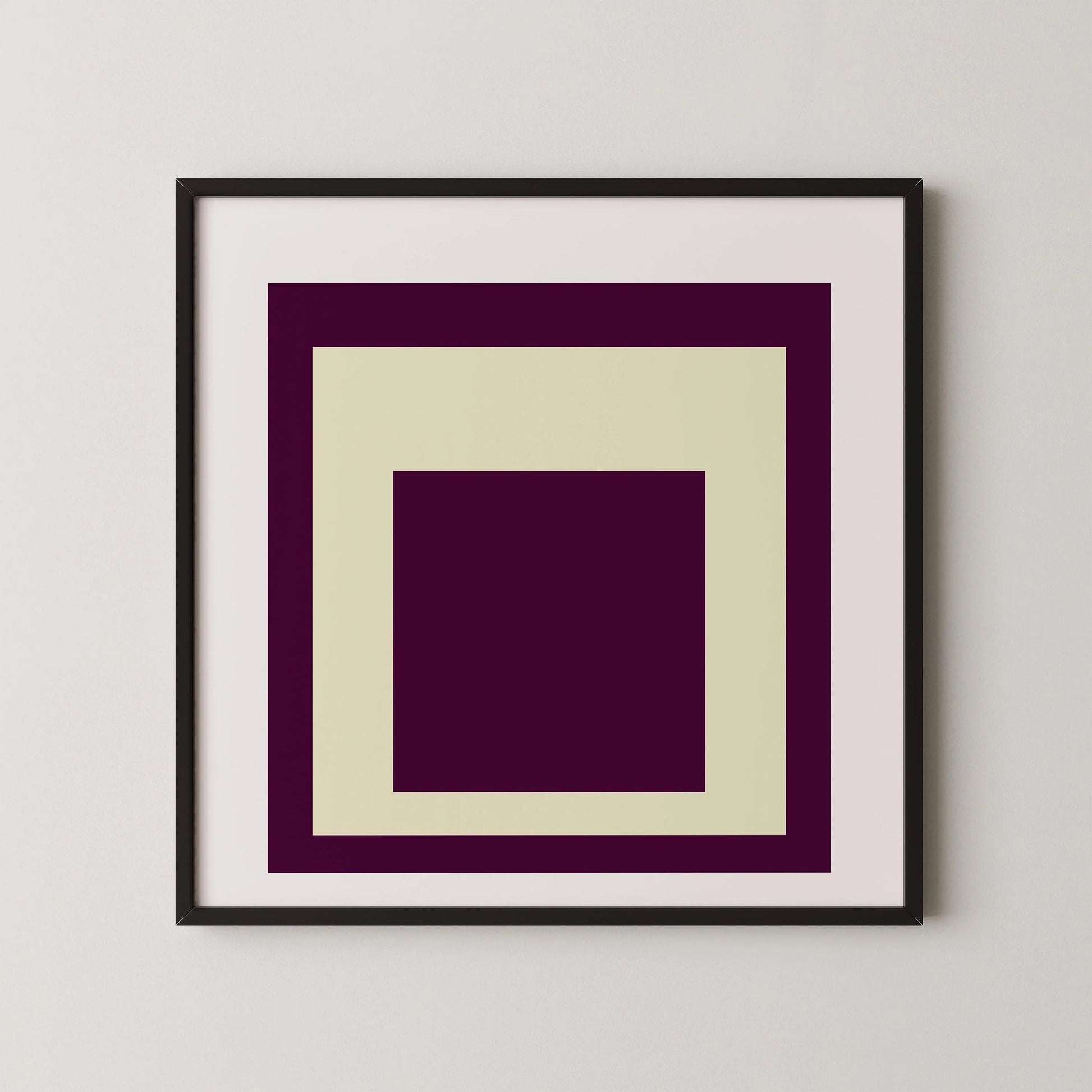 Estampe « Hommage au carré » inspirée par Josef Albers, style moderne du milieu du XXe siècle, avec option encadrée