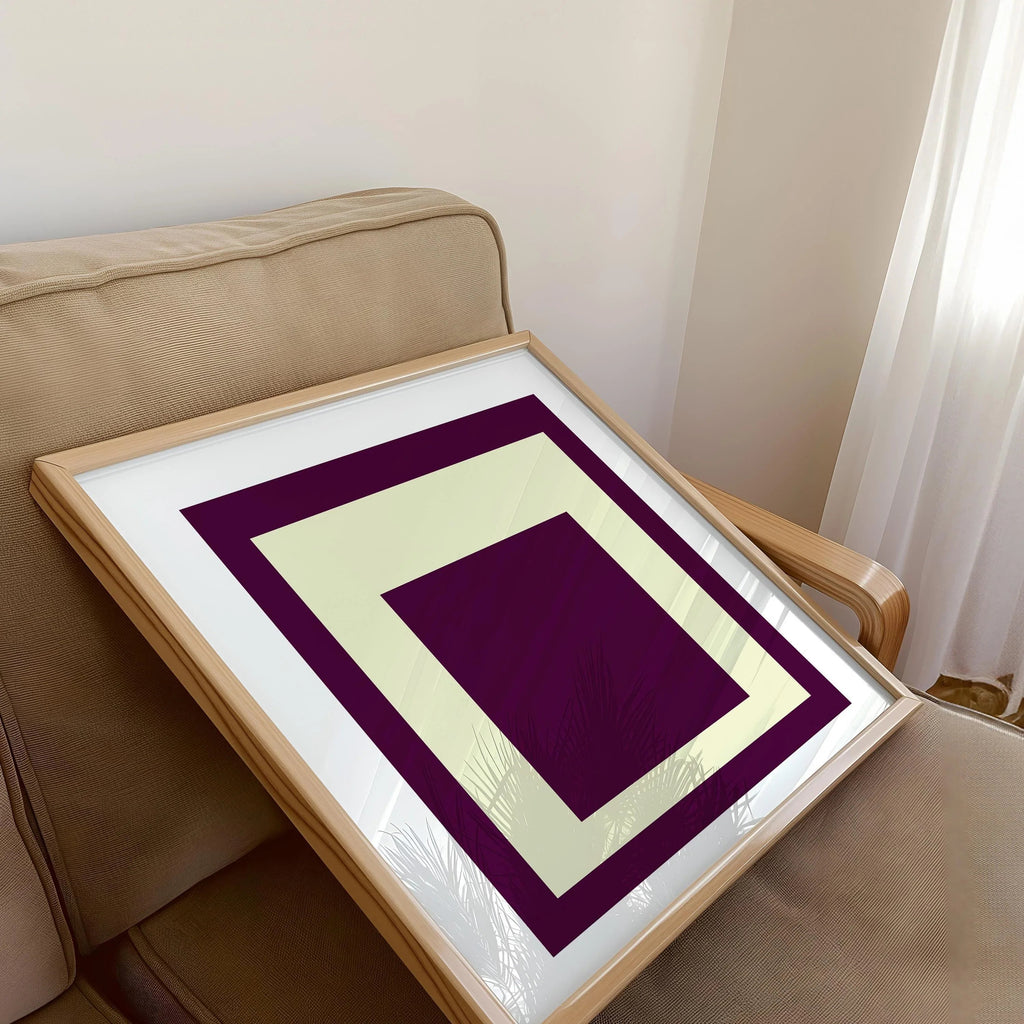 Estampe « Hommage au carré » inspirée par Josef Albers, style moderne du milieu du XXe siècle, avec option encadrée