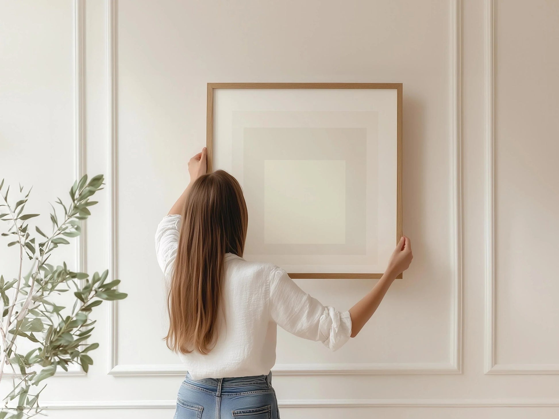 Reproduction giclée « Diable » inspirée par Josef Albers : art moderne du milieu du siècle, option encadrée à la main (1x1)