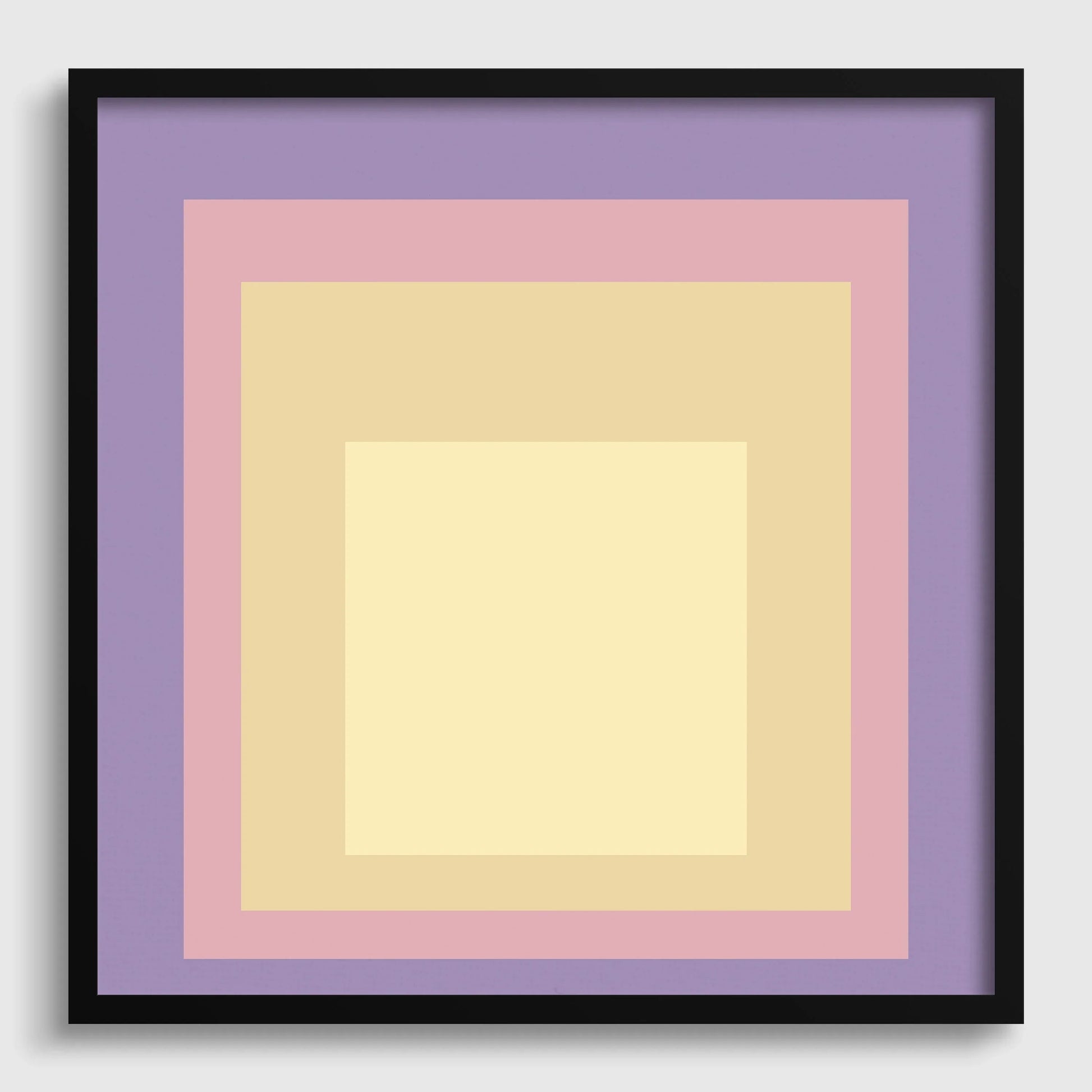 Estampe « Crépuscule » inspirée par Josef Albers : Hommage moderne du milieu du XXe siècle au carré