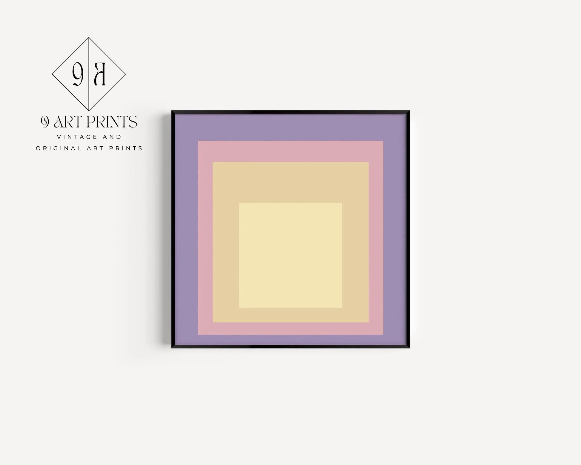 Estampe « Crépuscule » inspirée par Josef Albers : Hommage moderne du milieu du XXe siècle au carré