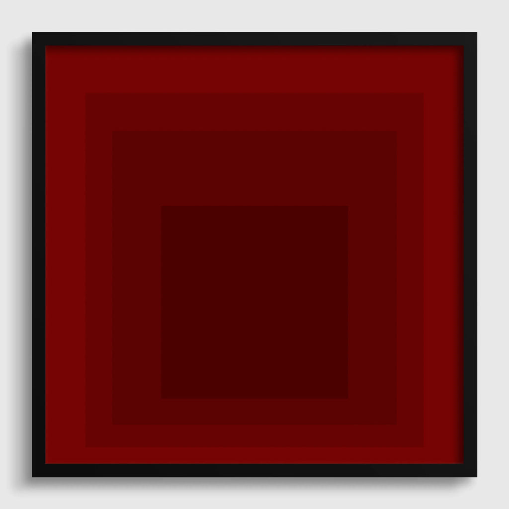 Impression giclée « Inondation » inspirée par Josef Albers : Art moderne du milieu du XXe siècle, hommage rouge au carré