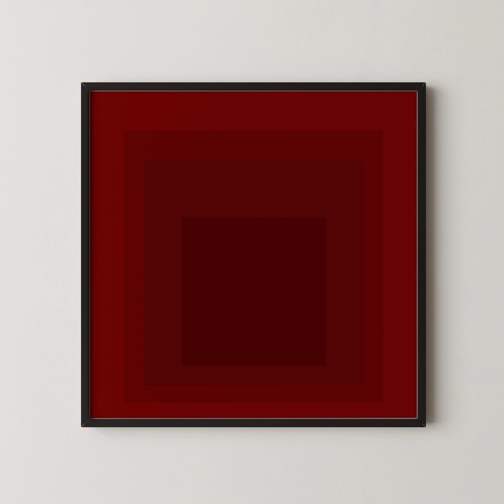 Impression giclée « Inondation » inspirée par Josef Albers : Art moderne du milieu du XXe siècle, hommage rouge au carré