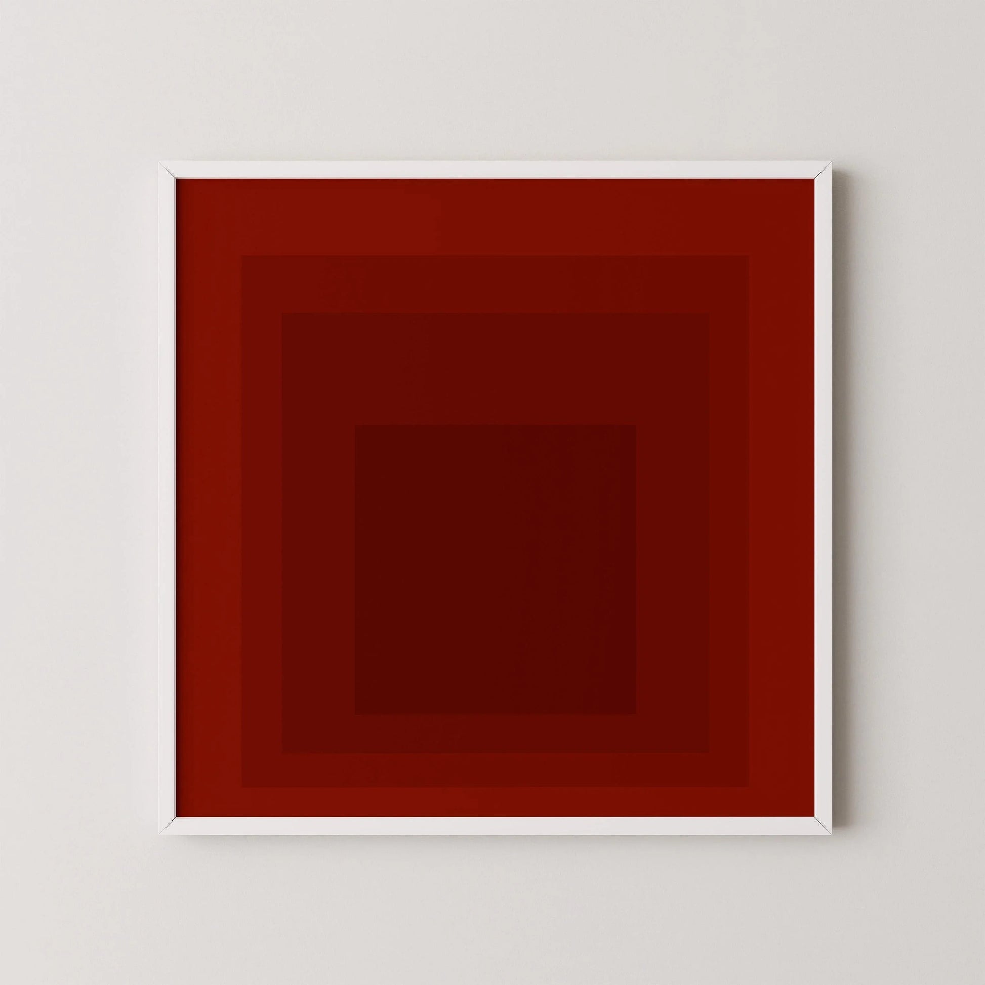 Impression giclée « Inondation » inspirée par Josef Albers : Art moderne du milieu du XXe siècle, hommage rouge au carré