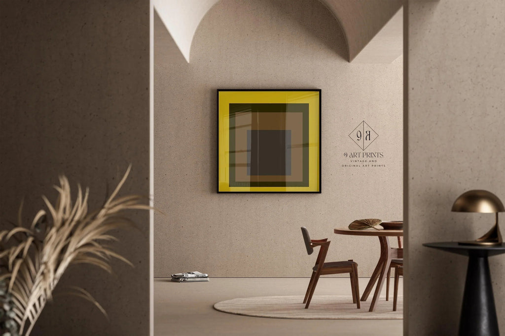 Josef Albers Inspired 'Harvest' Giclee Print: Mid-Century Modern Art, Mustard Yellow