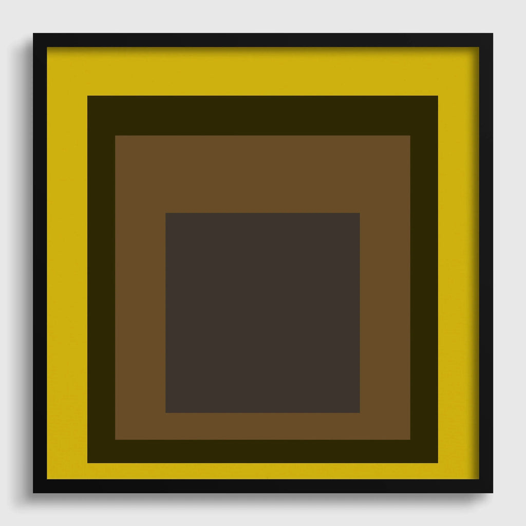 Josef Albers Inspired 'Harvest' Giclee Print: Mid-Century Modern Art, Mustard Yellow