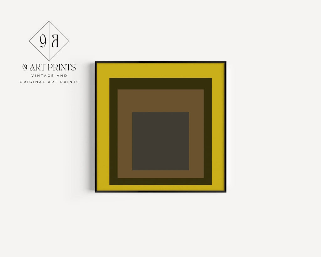 Josef Albers Inspired 'Harvest' Giclee Print: Mid-Century Modern Art, Mustard Yellow
