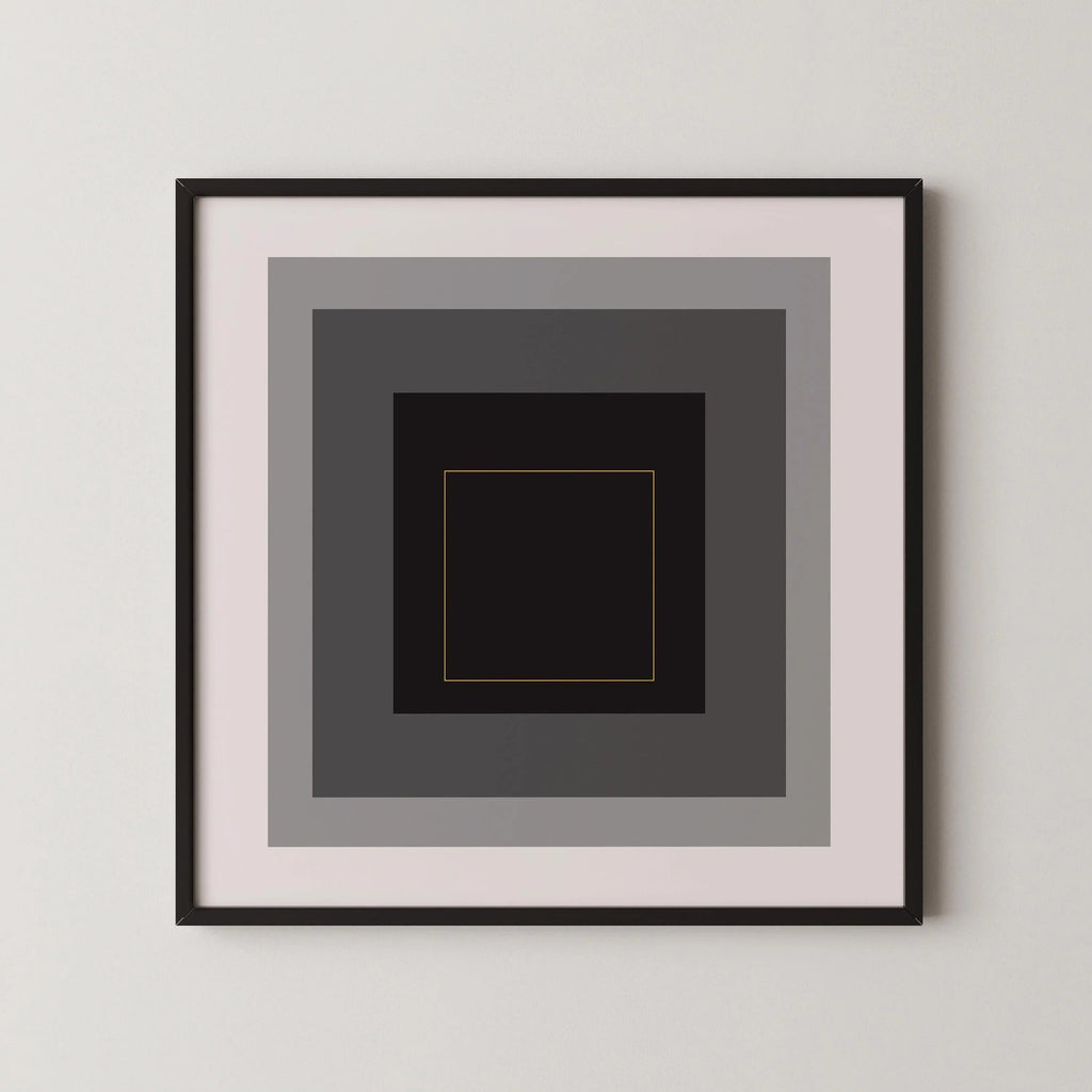 Josef Albers Inspired Homage to the Square Giclee Print: Mid-Century Modern Art (1x1)