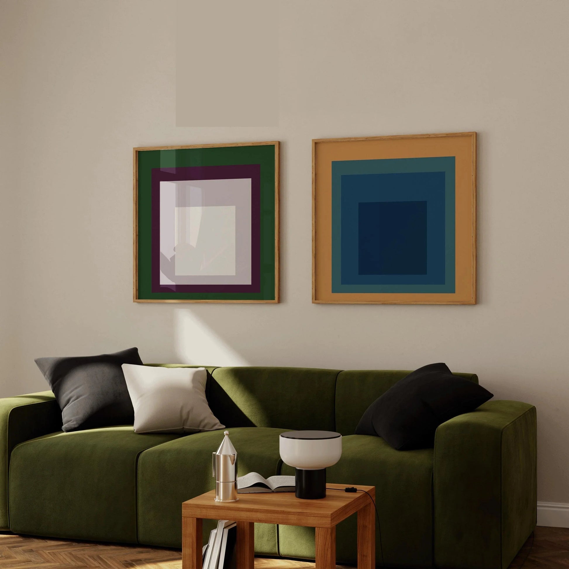 Josef Albers Inspired Homage to the Square Print Set: Mid-Century Modern Art