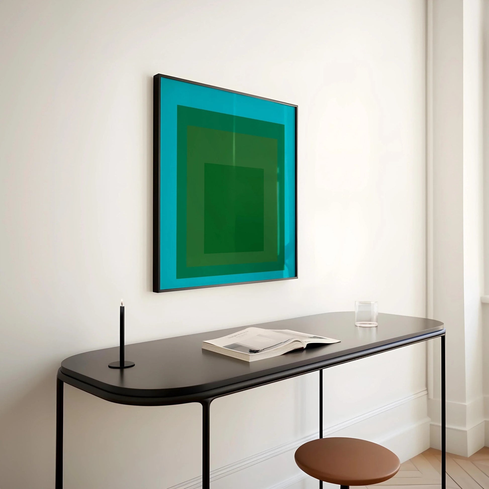 Reproduction giclée « Madagascar » inspirée par Josef Albers : « Hommage au carré », art moderne du milieu du XXe siècle, option encadrée