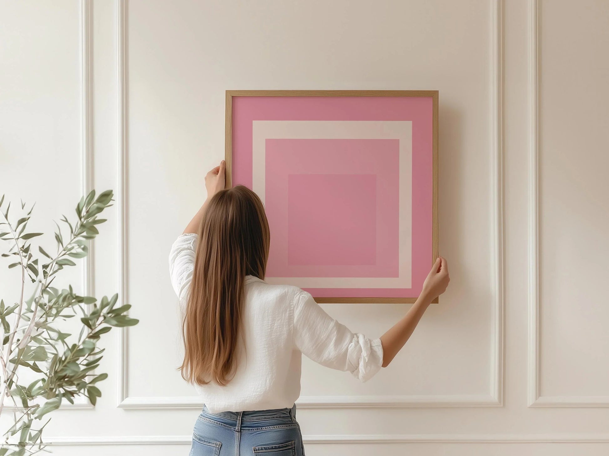 Inspiré par Josef Albers - Margot - « Hommage au carré », estampe giclée : Art moderne du milieu du XXe siècle