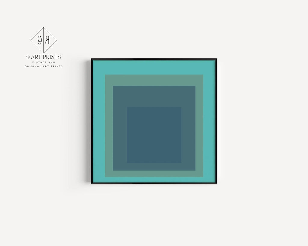 Reproduction giclée « Prairie » inspirée de Josef Albers : art moderne du milieu du XXe siècle, vert menthe