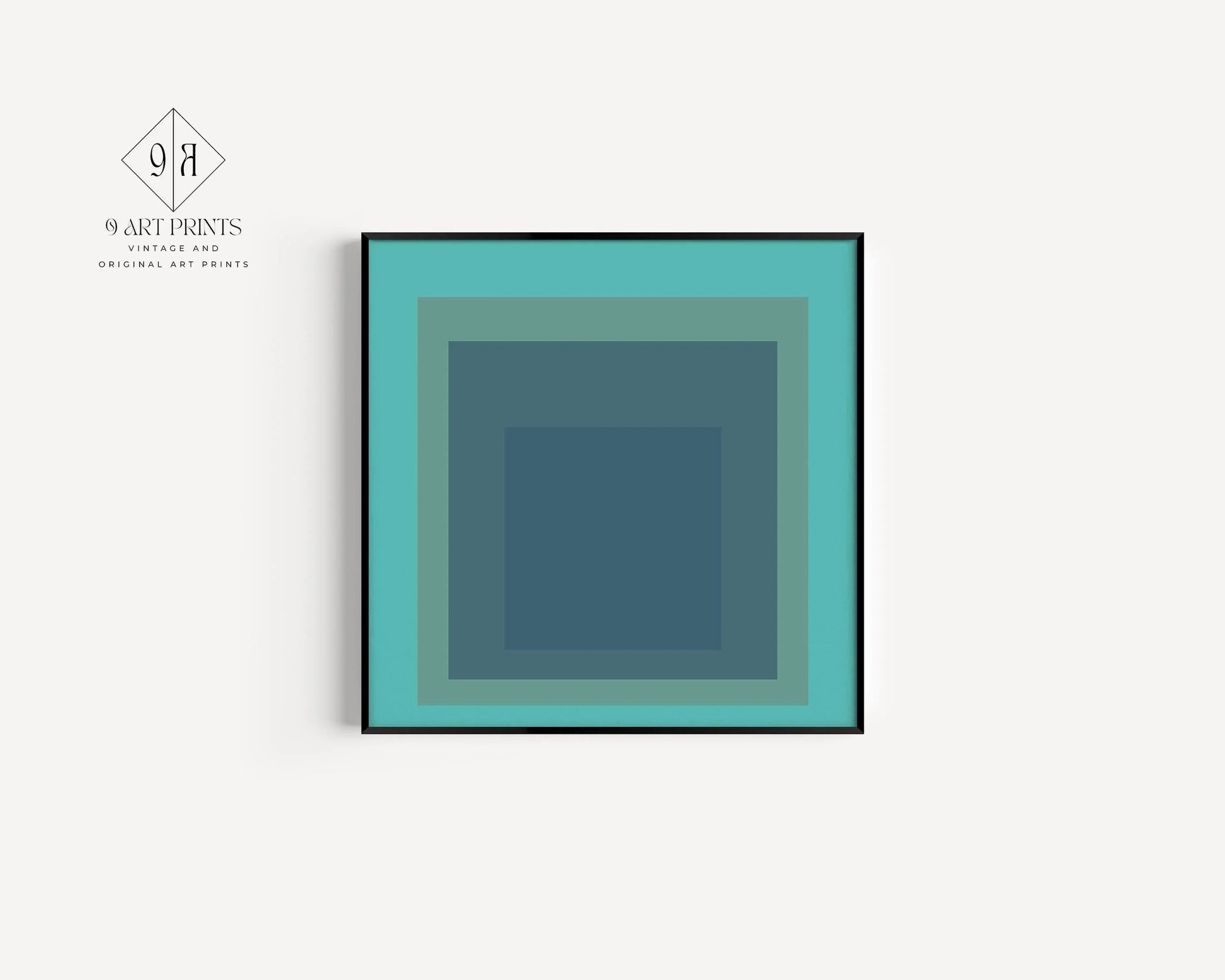 Reproduction giclée « Prairie » inspirée de Josef Albers : art moderne du milieu du XXe siècle, vert menthe