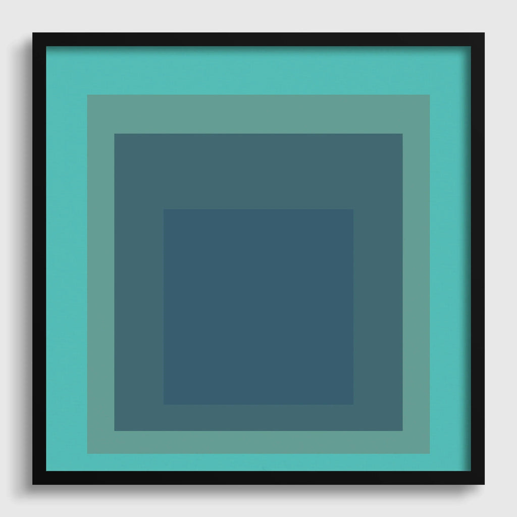 Reproduction giclée « Prairie » inspirée de Josef Albers : art moderne du milieu du XXe siècle, vert menthe