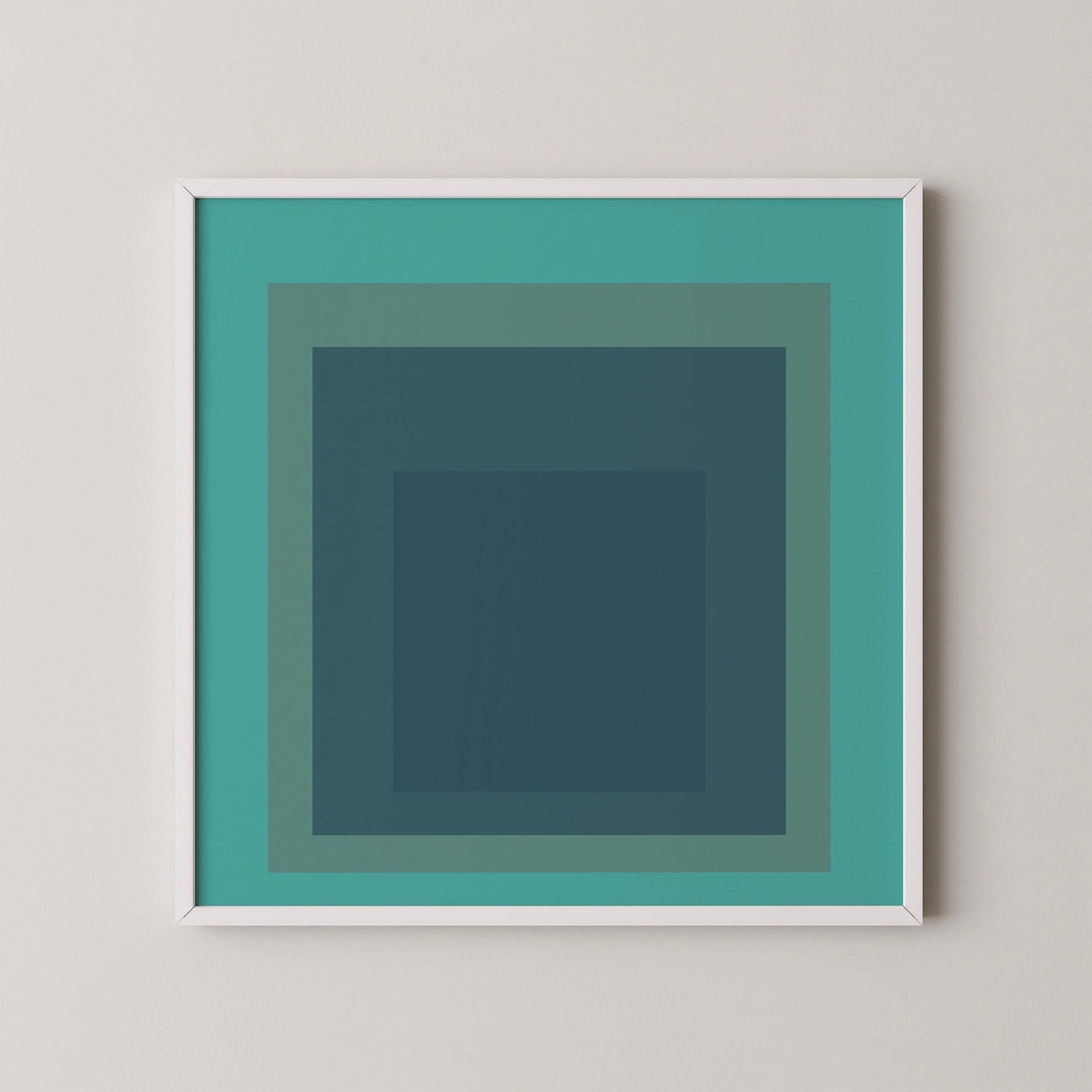 Reproduction giclée « Prairie » inspirée de Josef Albers : art moderne du milieu du XXe siècle, vert menthe