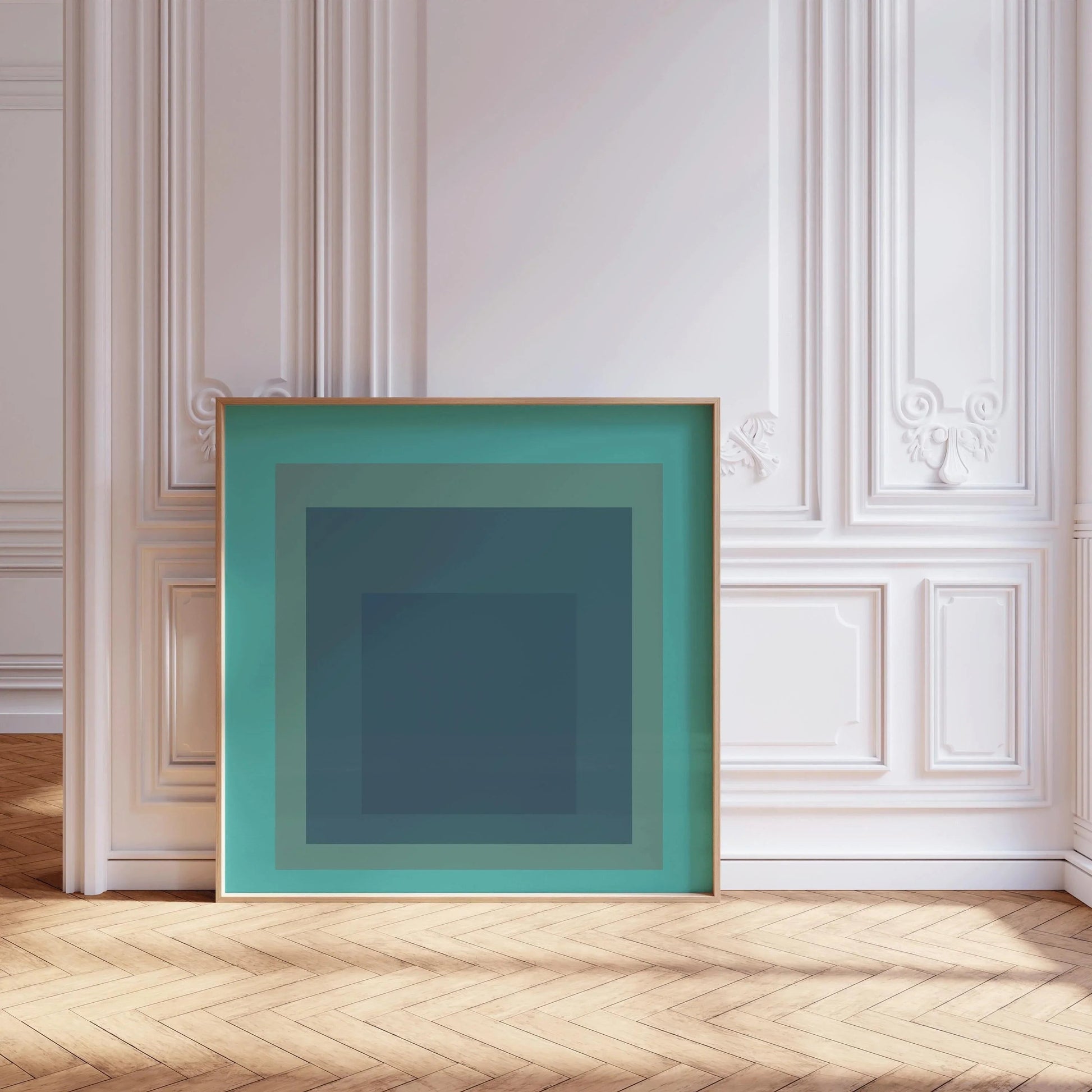 Reproduction giclée « Prairie » inspirée de Josef Albers : art moderne du milieu du XXe siècle, vert menthe