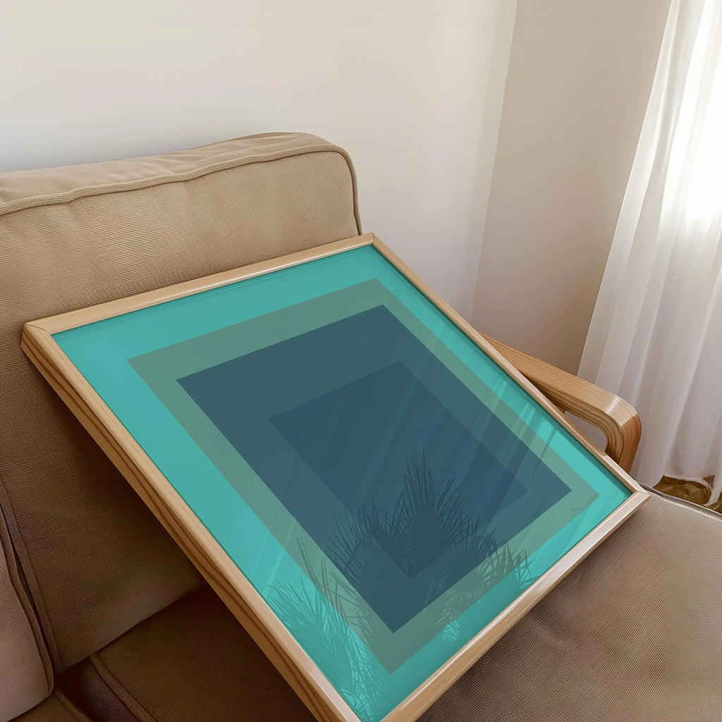 Reproduction giclée « Prairie » inspirée de Josef Albers : art moderne du milieu du XXe siècle, vert menthe