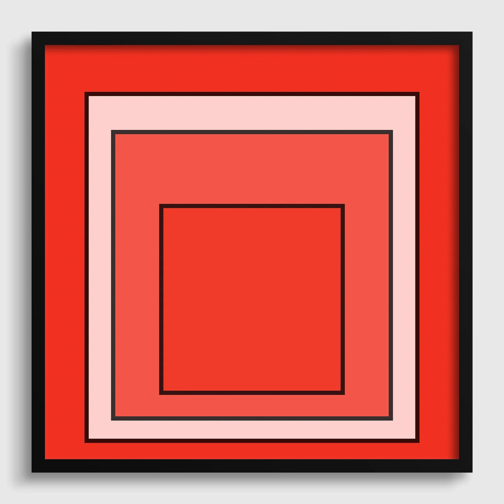 Josef Albers, inspiré par « Metro », estampe giclée « Hommage au carré » : art orange moderne du milieu du siècle (1x1)