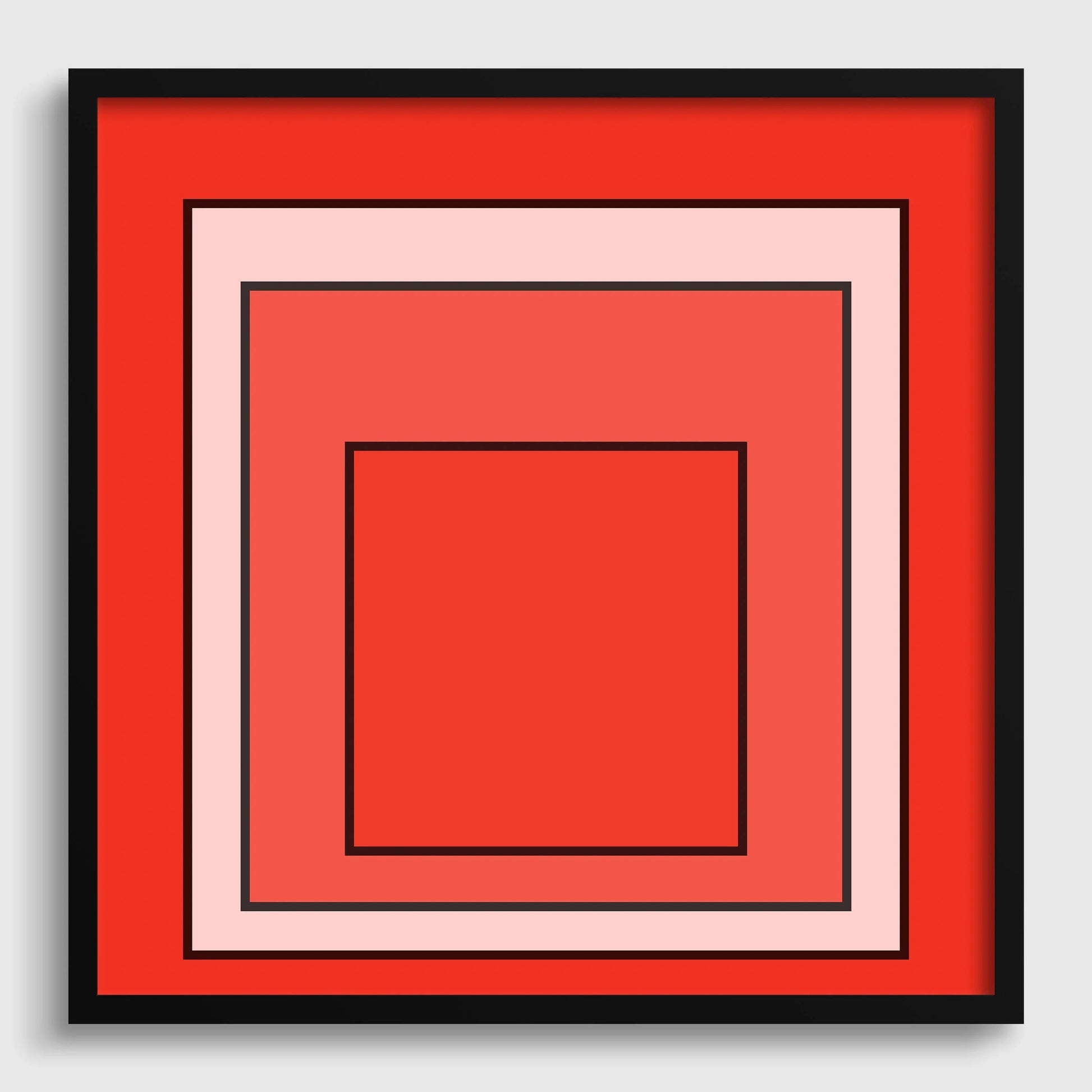 Josef Albers, inspiré par « Metro », estampe giclée « Hommage au carré » : art orange moderne du milieu du siècle (1x1)