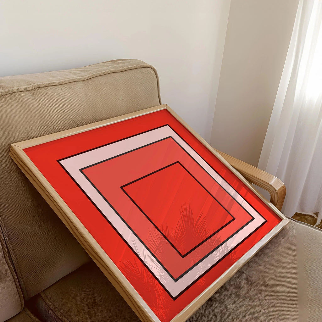 Josef Albers, inspiré par « Metro », estampe giclée « Hommage au carré » : art orange moderne du milieu du siècle (1x1)