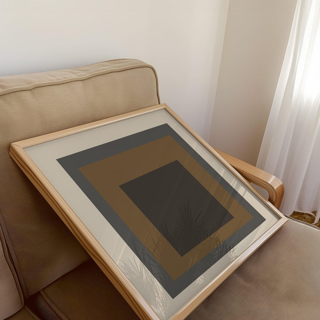 Estampe d'art inspirée de Josef Albers « Sienna » : Hommage moderne du milieu du siècle au carré (1x1)