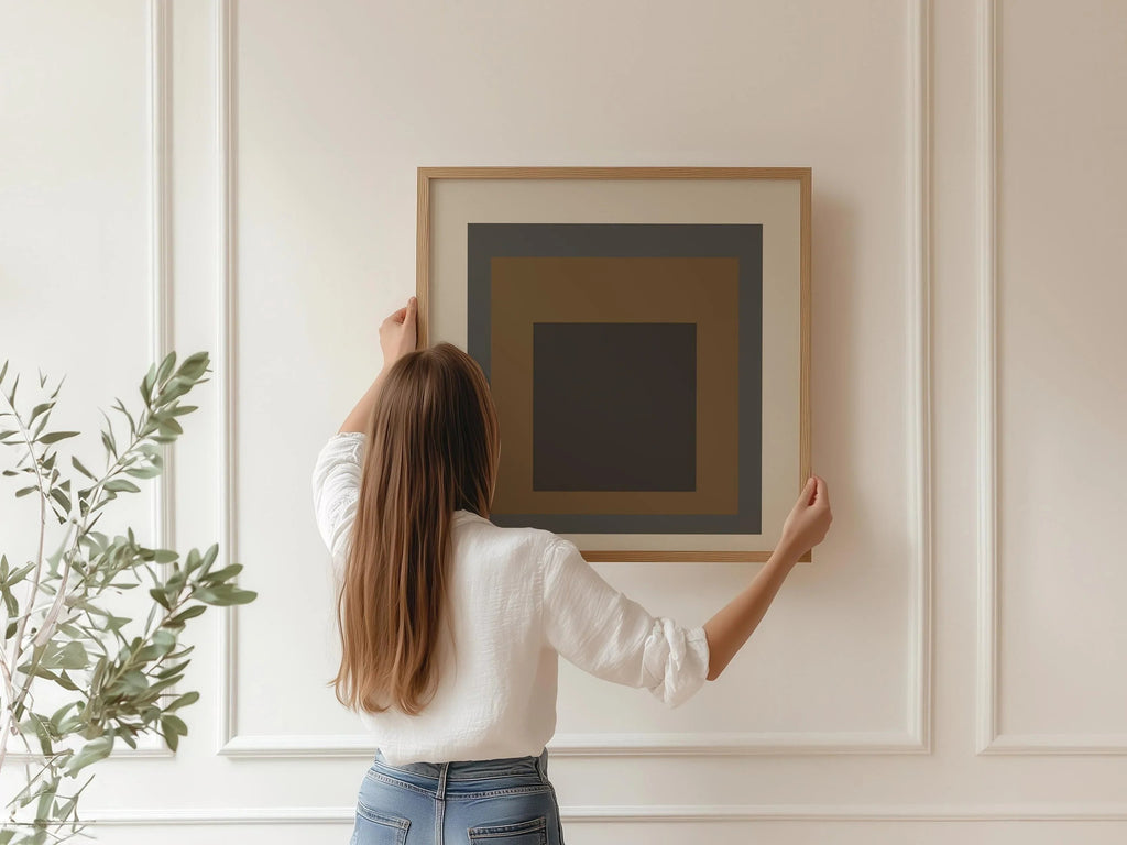 Estampe d'art inspirée de Josef Albers « Sienna » : Hommage moderne du milieu du siècle au carré (1x1)