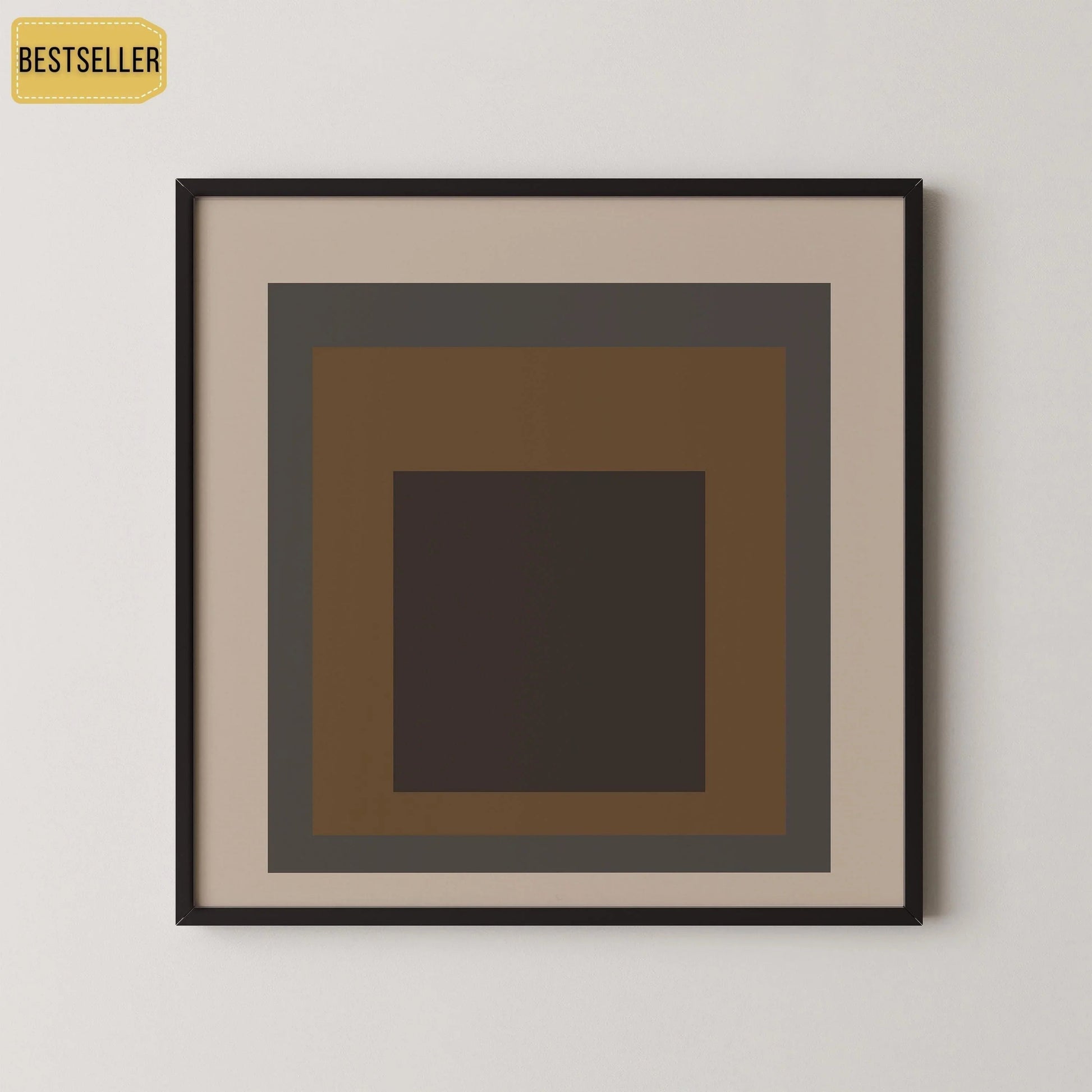 Estampe d'art inspirée de Josef Albers « Sienna » : Hommage moderne du milieu du siècle au carré (1x1)
