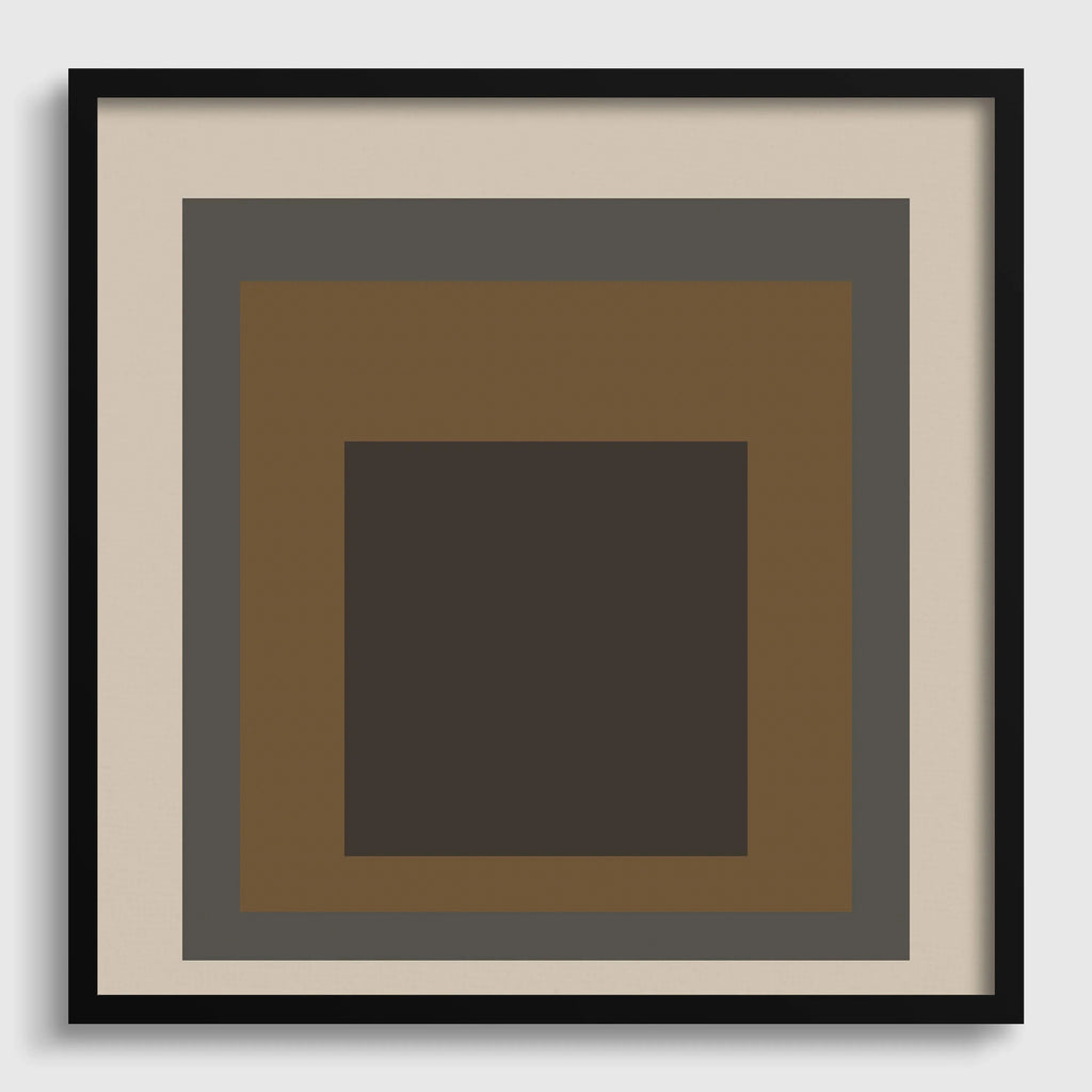 Estampe d'art inspirée de Josef Albers « Sienna » : Hommage moderne du milieu du siècle au carré (1x1)