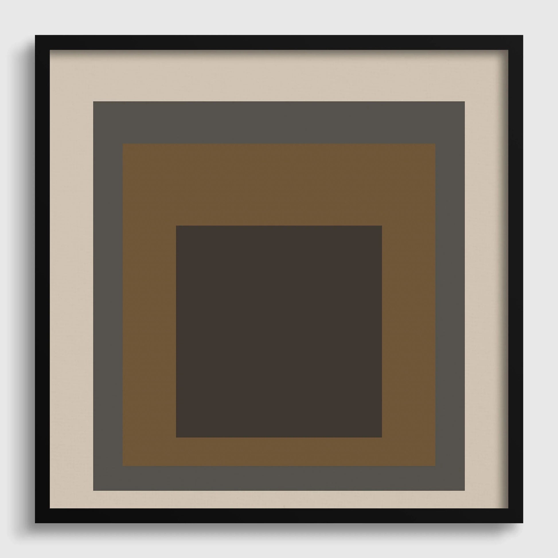 Estampe d'art inspirée de Josef Albers « Sienna » : Hommage moderne du milieu du siècle au carré (1x1)