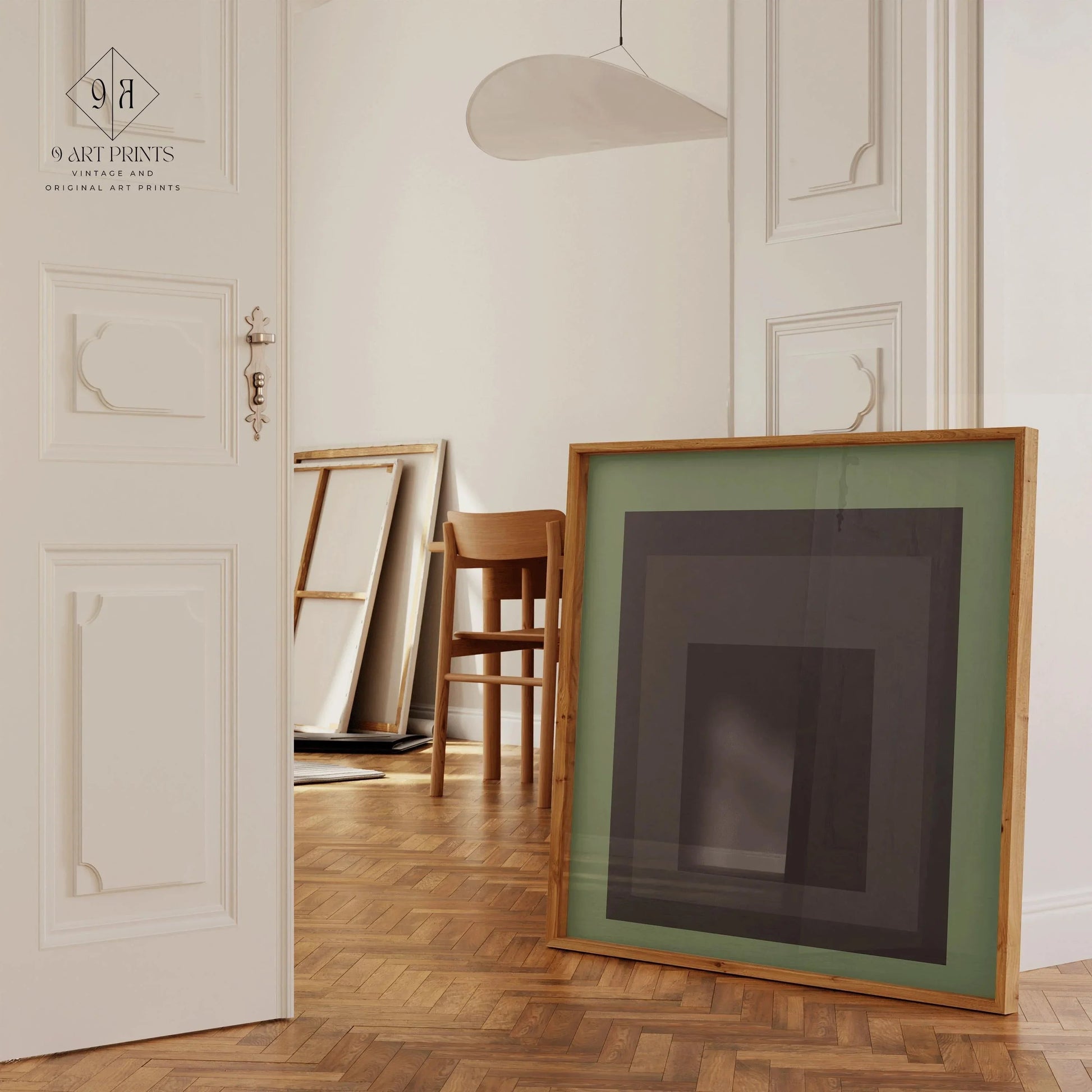 Reproduction giclée « Sommeil » inspirée de Josef Albers : art moderne du milieu du XXe siècle, option d’encadrement à la main